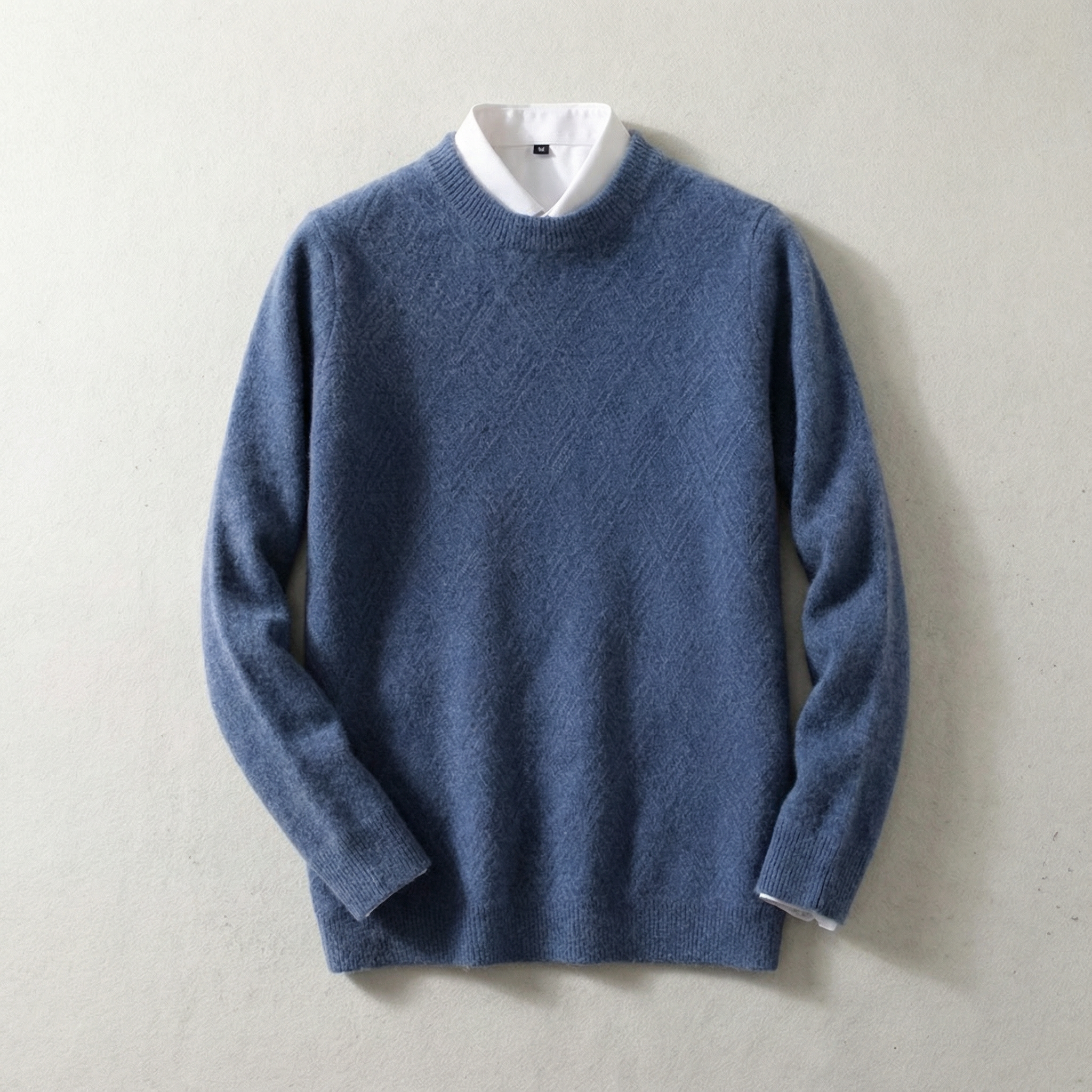 Lucca Cashmere Sweater for Men - Textured Knit with Ribbed Cuffs