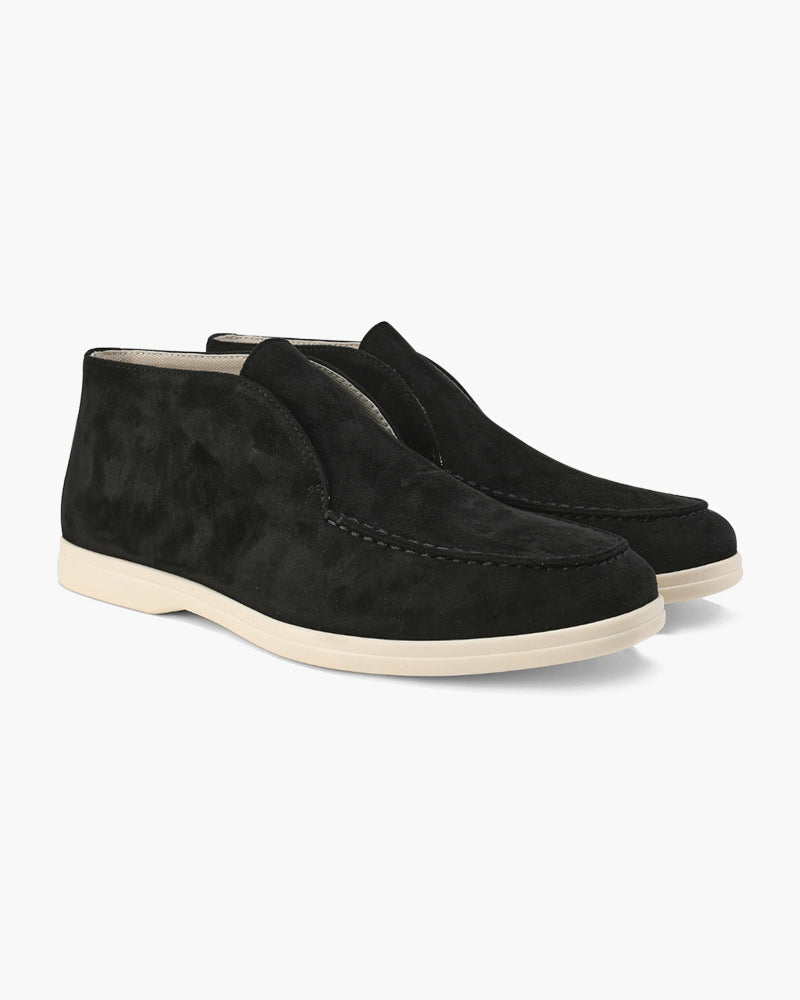 Men's High Loafers with Contrast Sole, Stylish Slip-On Shoes