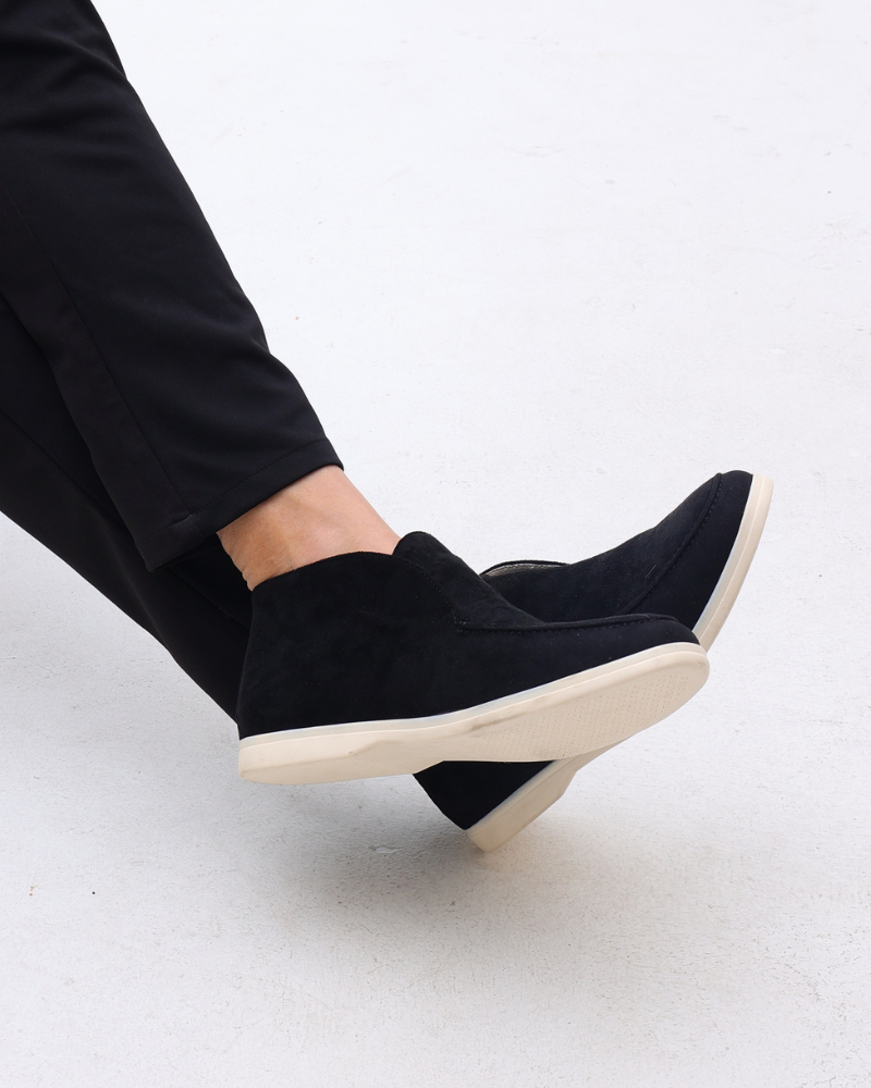 Men's High Loafers with Contrast Sole, Stylish Slip-On Shoes