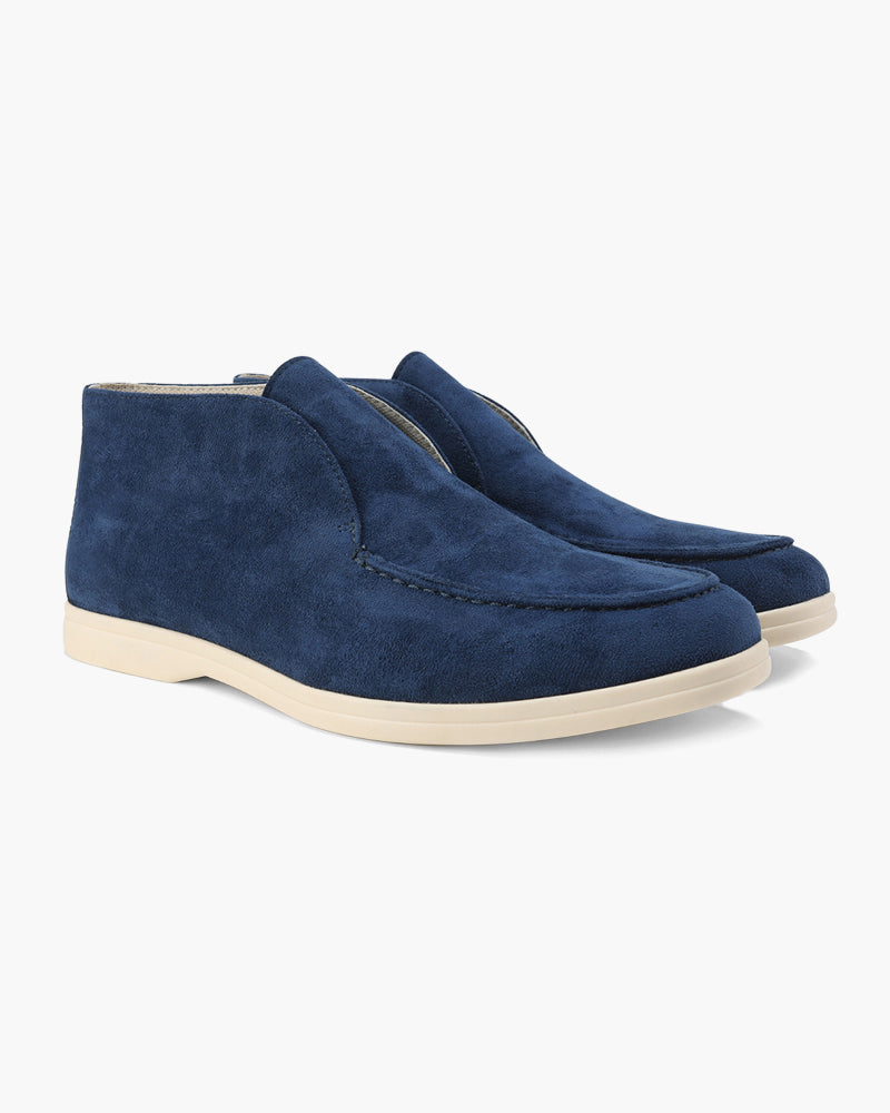 Men's High Loafers with Contrast Sole, Stylish Slip-On Shoes