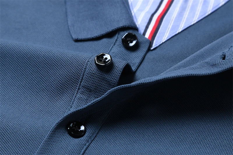 Men's Breathable Polo Shirt, Cotton Blend with Embroidery Detail