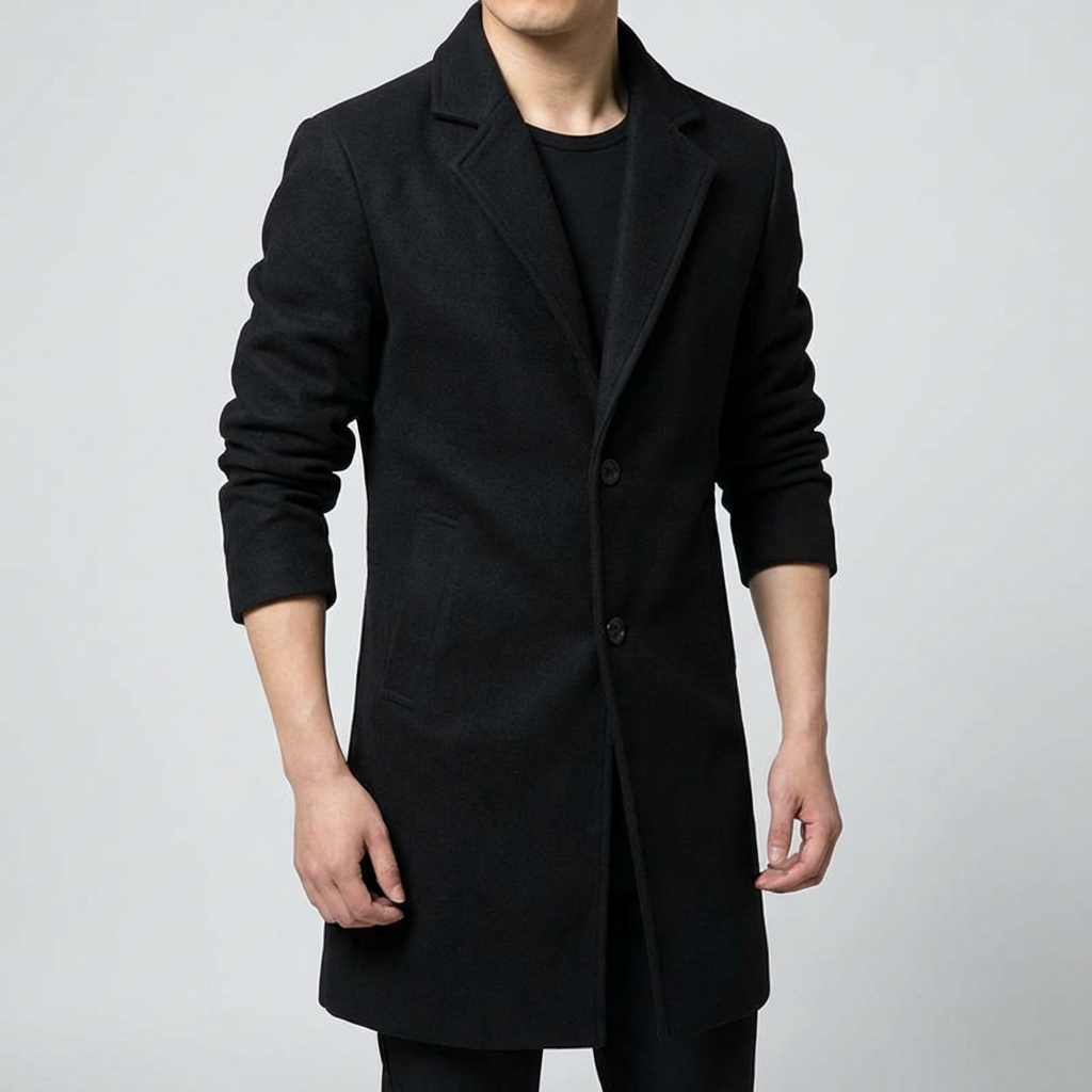 Milan Wool Overcoat for Men - Slim Fit Tailored Layering Coat