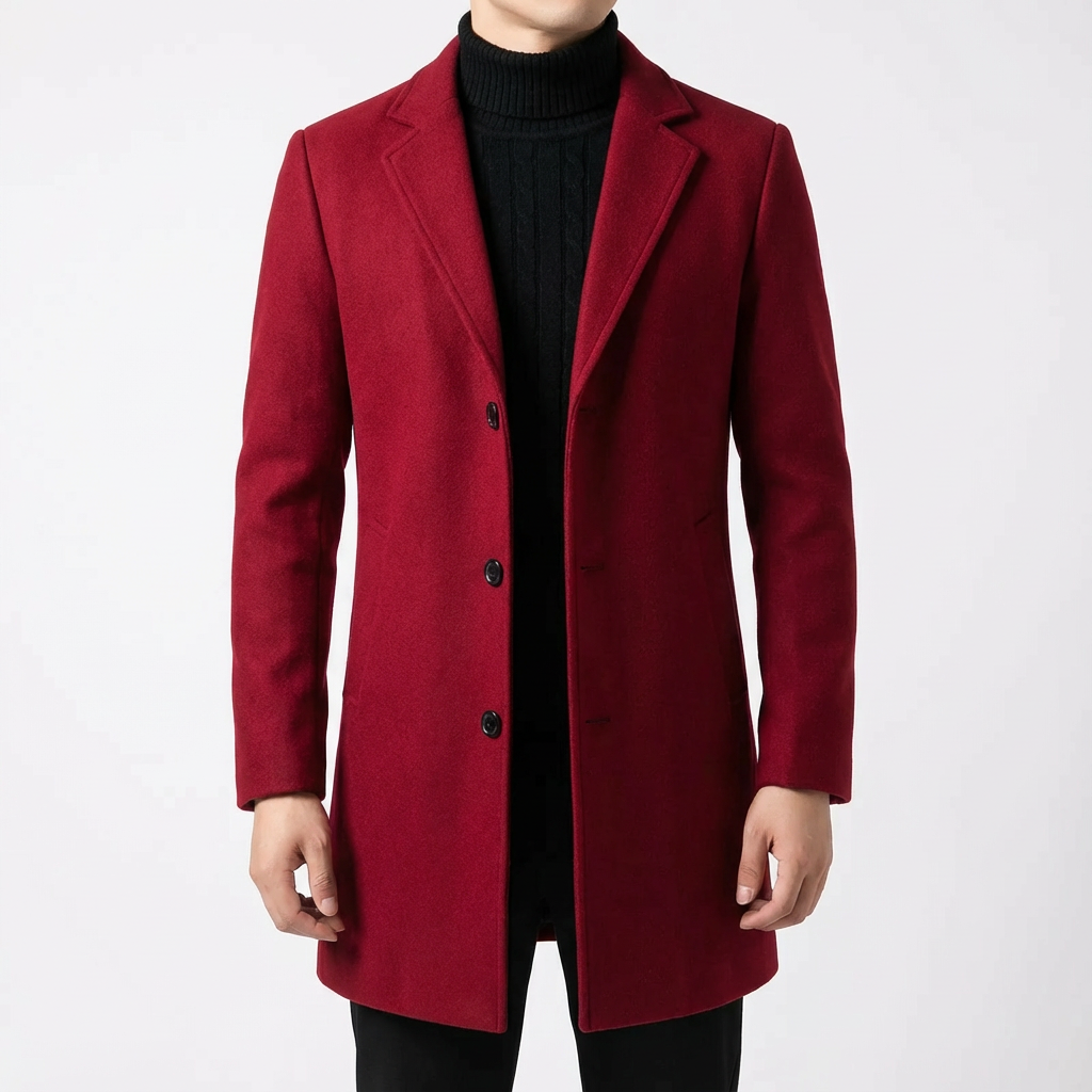 Milan Wool Overcoat for Men - Slim Fit Tailored Layering Coat