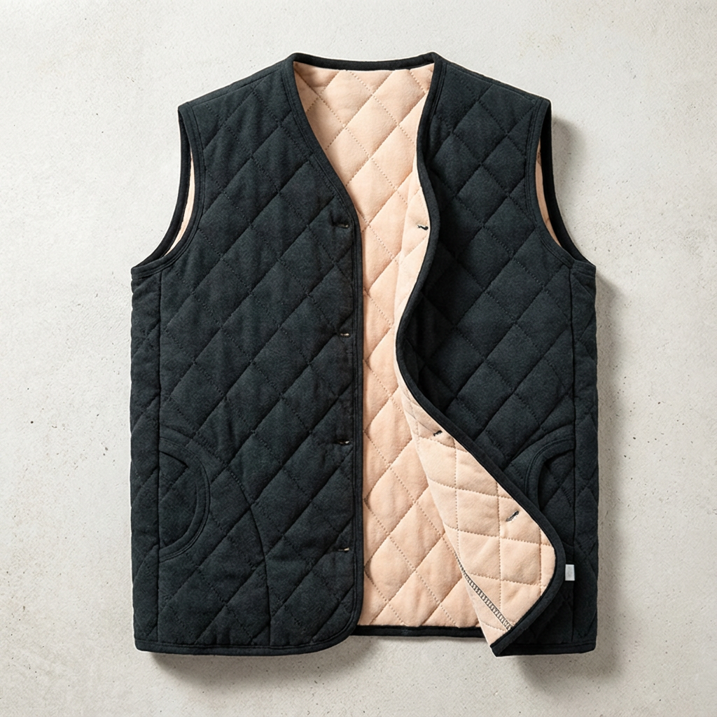 Monaco Quilted Vest for Men - Lightweight Fleece-Lined Layering Vest