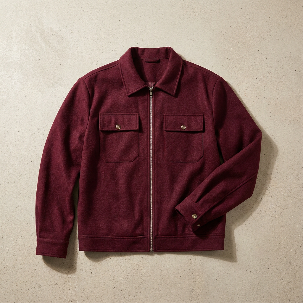 Men's Brushed Cotton Jacket, Tailored Fit Elegant Office Style