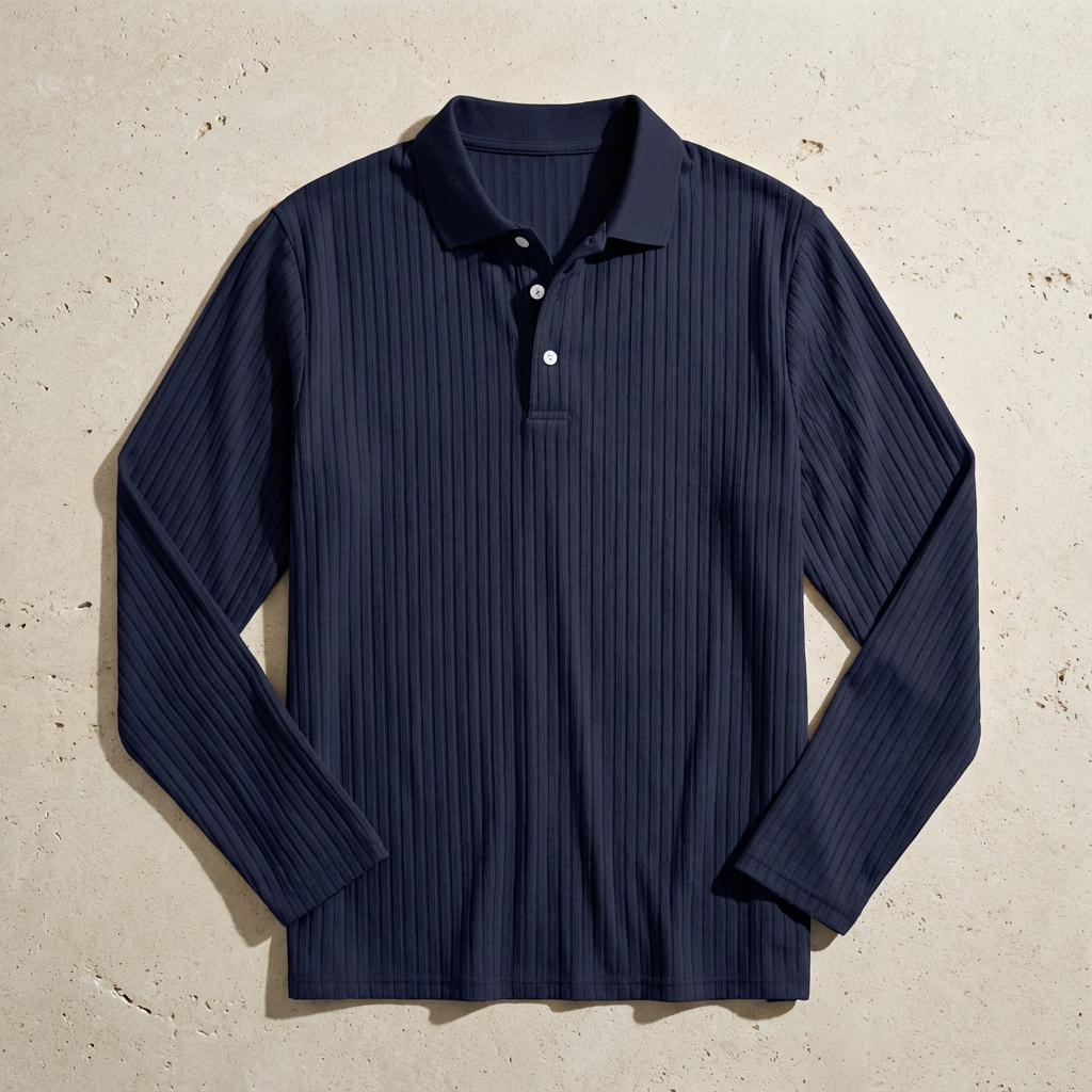 Oslo Knit Polo for Men - Long-Sleeve Business Casual Polo Shirt