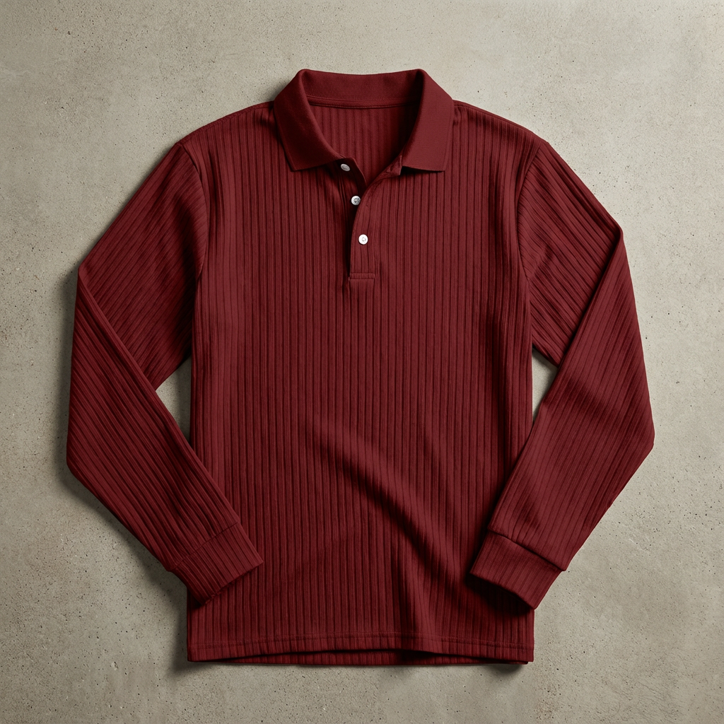 Oslo Knit Polo for Men - Long-Sleeve Business Casual Polo Shirt