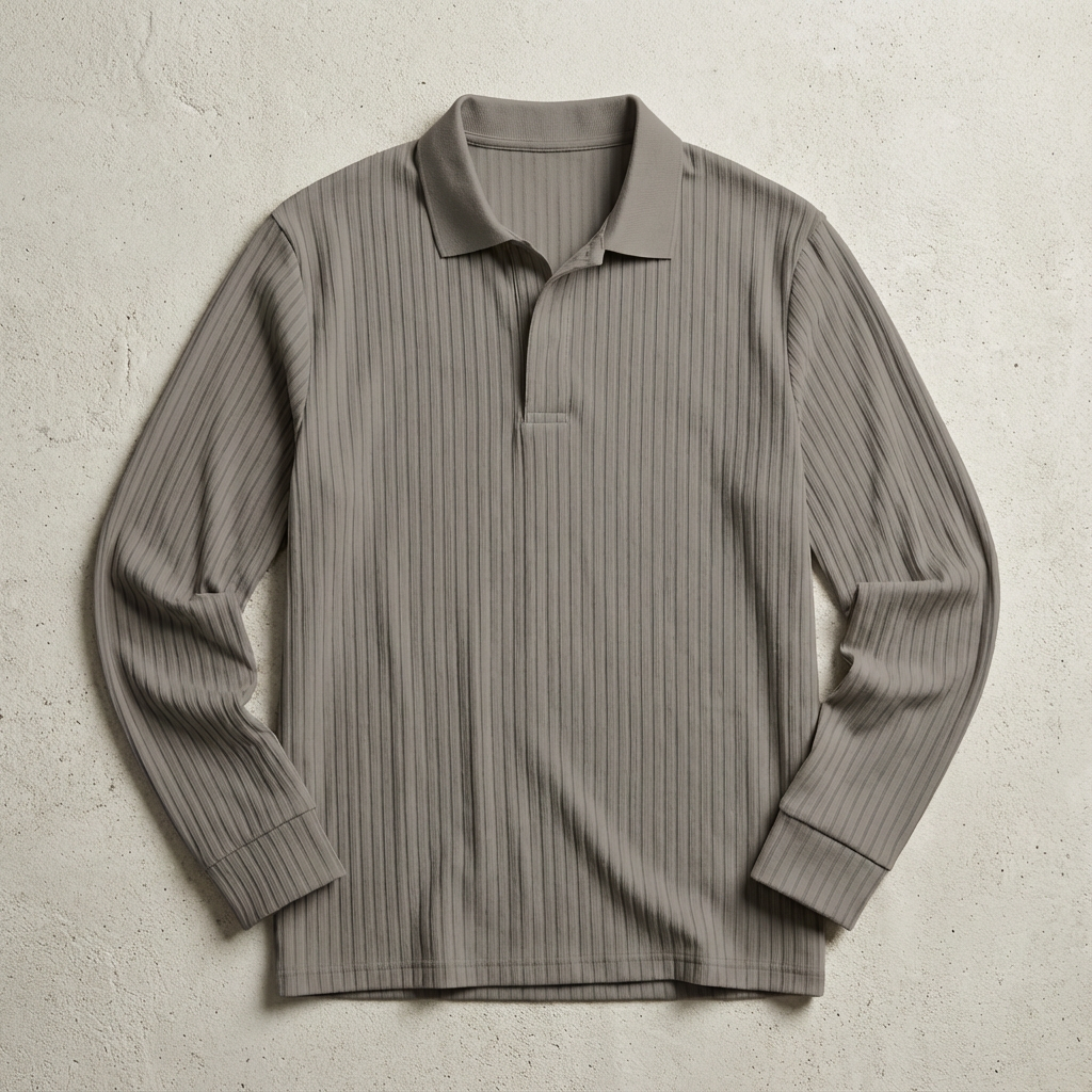 Oslo Knit Polo for Men - Long-Sleeve Business Casual Polo Shirt