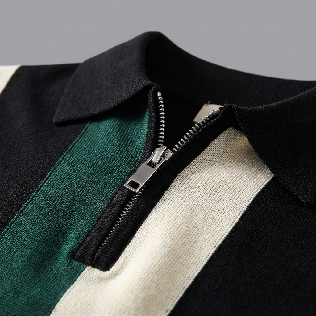 Ice Silk Valence Zip Polo for Men - Breathable Half-Zip Summer Polo