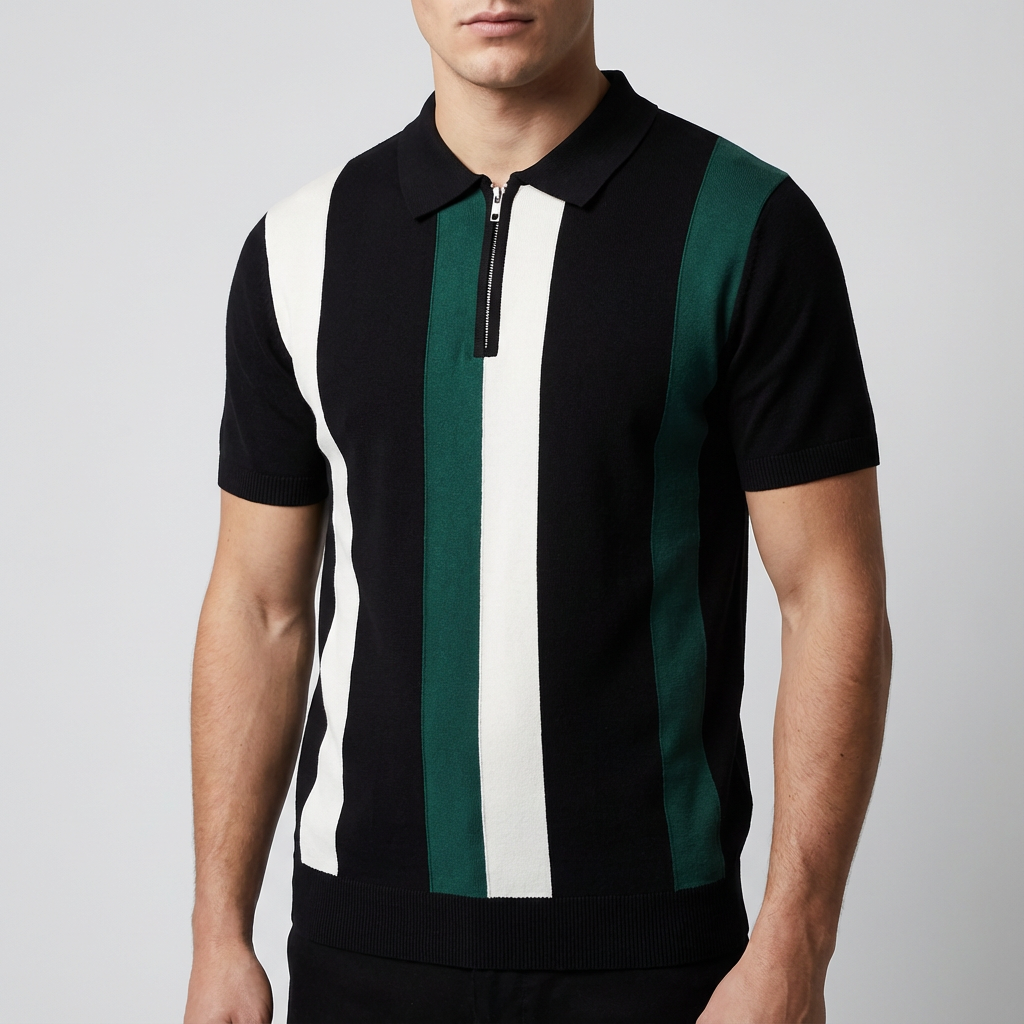 Ice Silk Valence Zip Polo for Men - Breathable Half-Zip Summer Polo