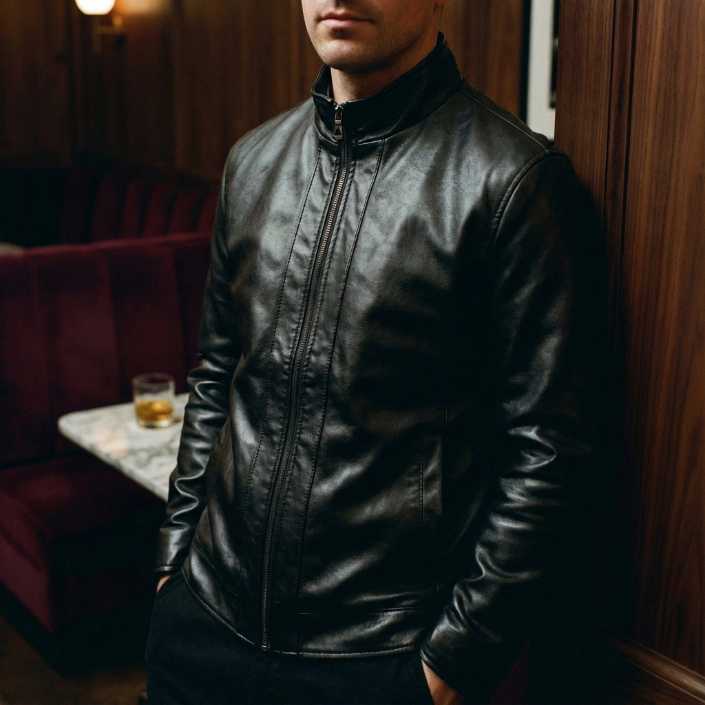 Sorrento Leather Moto Jacket for Men - Full-Grain Tailored Fit