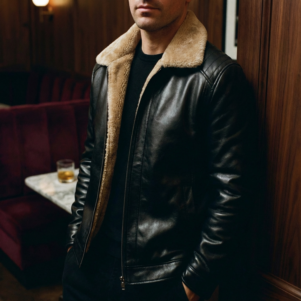 Sorrento Leather Moto Jacket for Men - Full-Grain Tailored Fit
