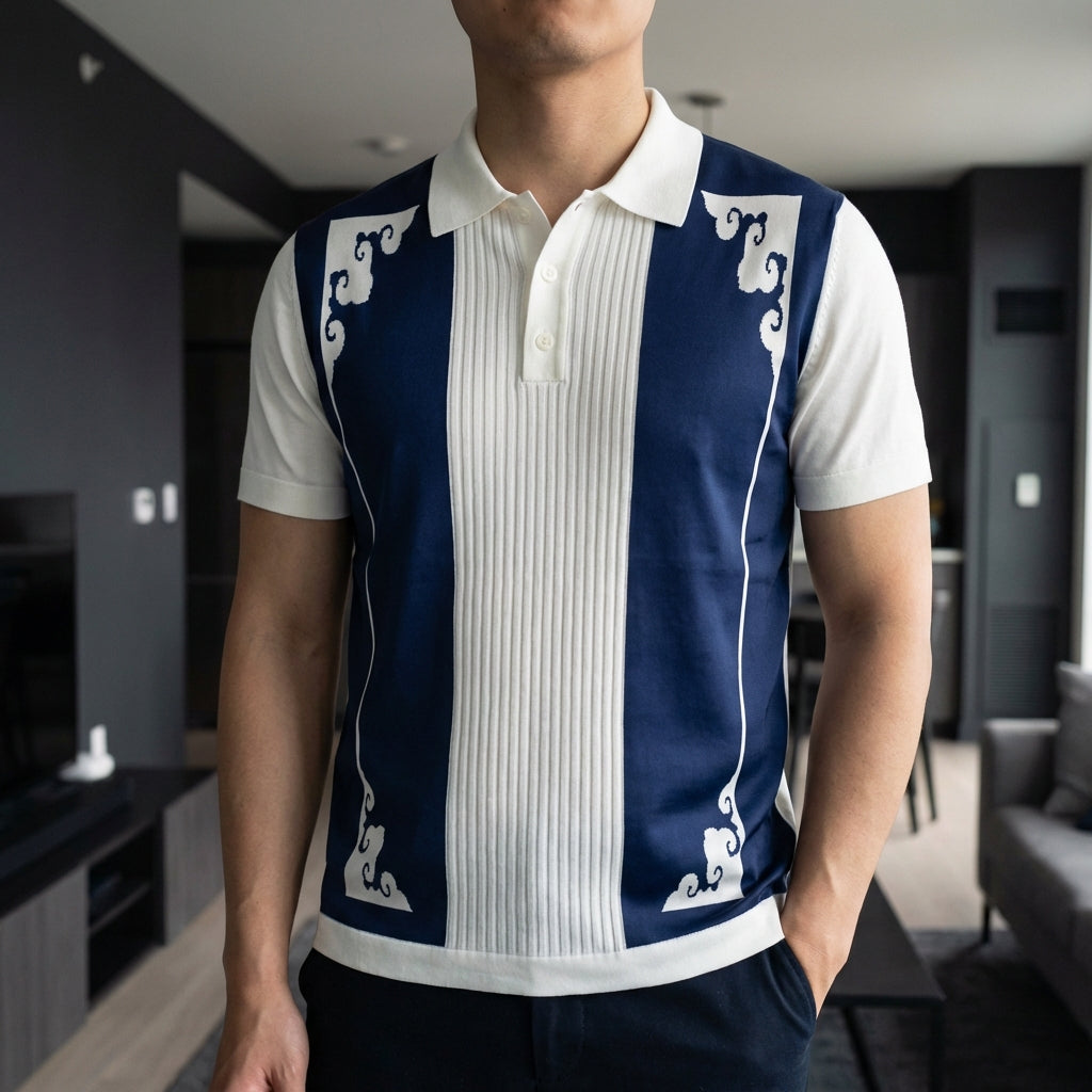 Cello Ice Knit Polo for Men - Breathable Slim Fit Ice Silk Polo
