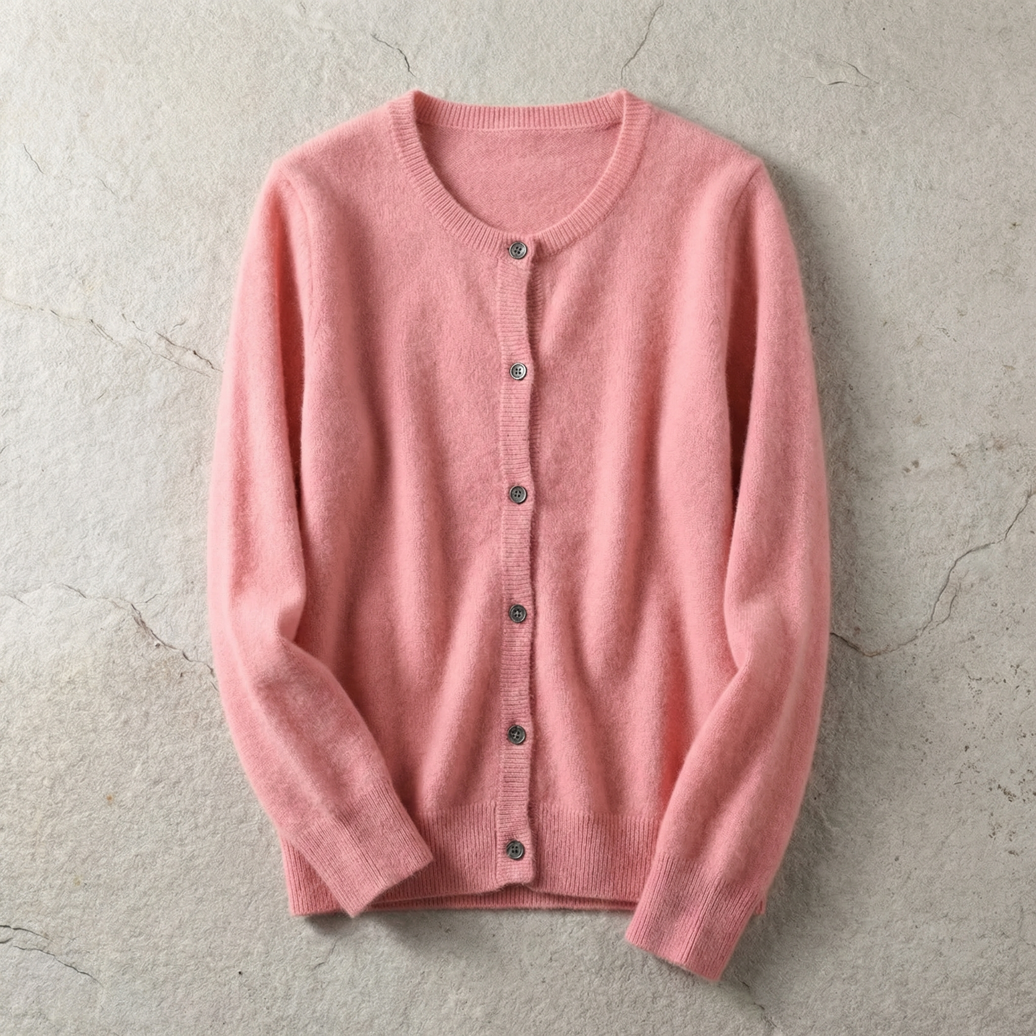 Men's Cashmere Blend Cardigan, Relaxed O-Neck Layering Piece for Fall