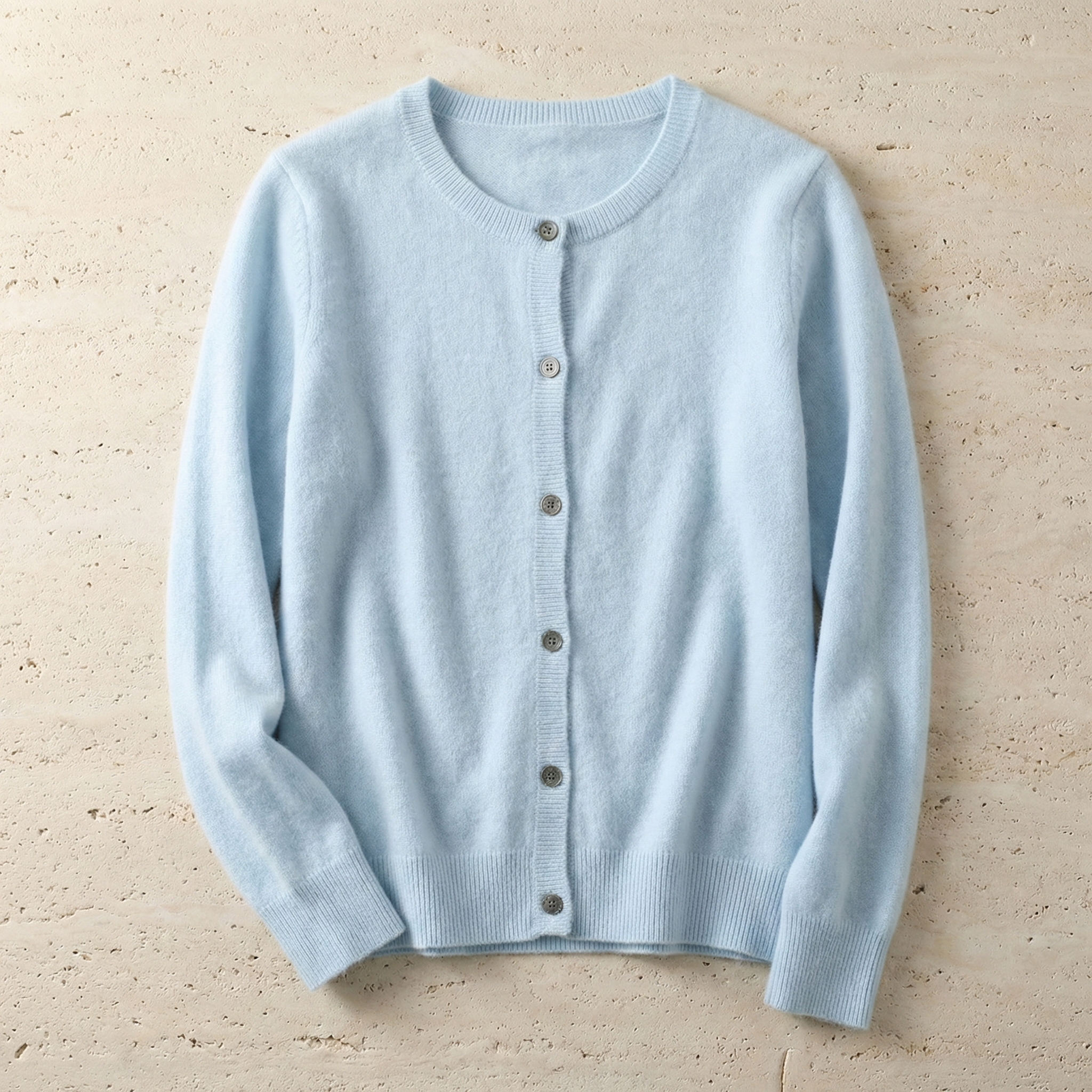 Men's Cashmere Blend Cardigan, Relaxed O-Neck Layering Piece for Fall