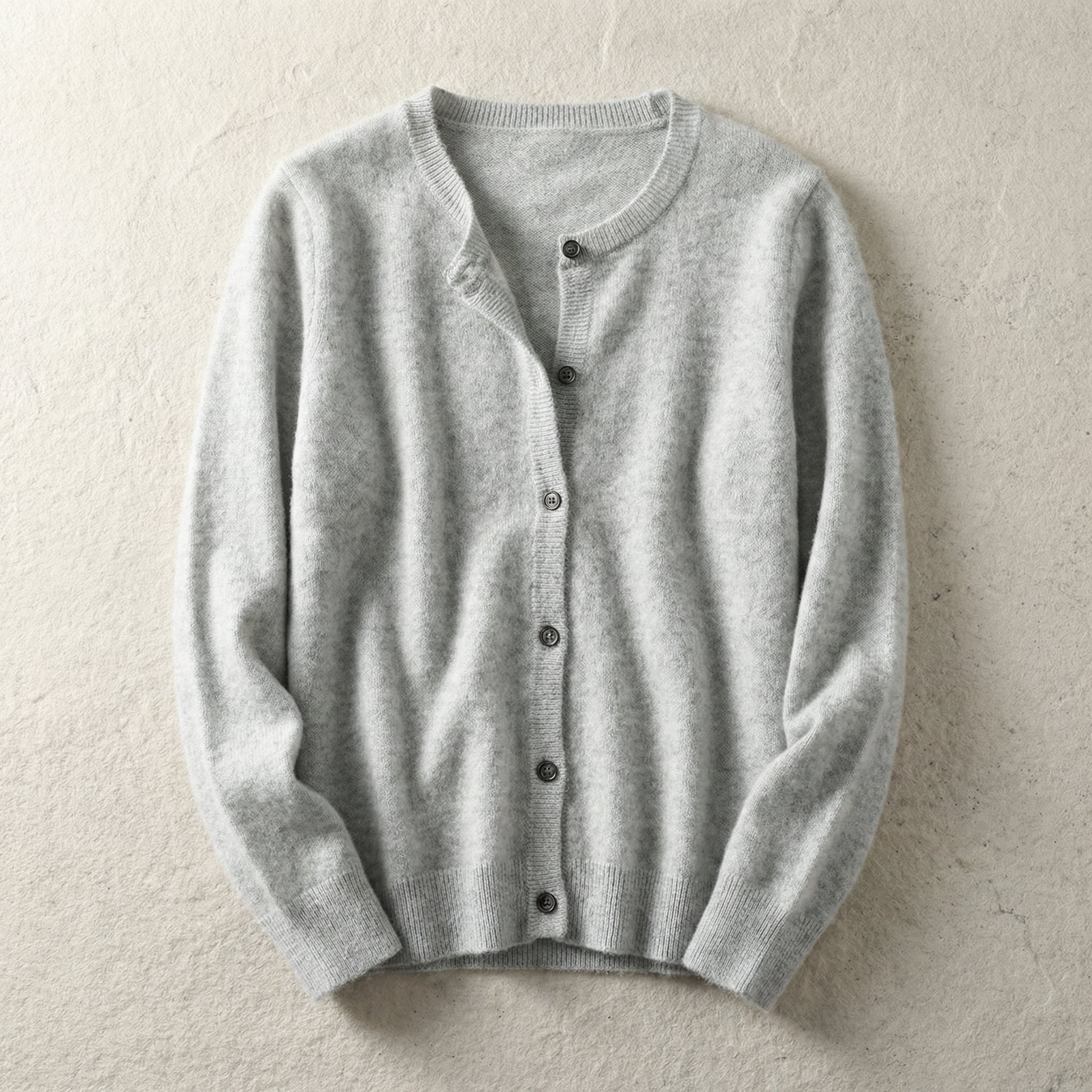 Men's Cashmere Blend Cardigan, Relaxed O-Neck Layering Piece for Fall