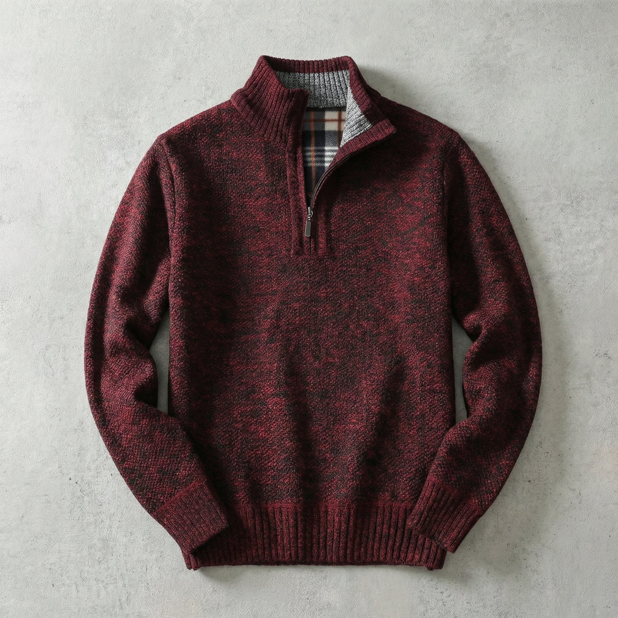 Beau Men's Mock Neck Sweater - Half-Zip Soft Knit Blend Pullover