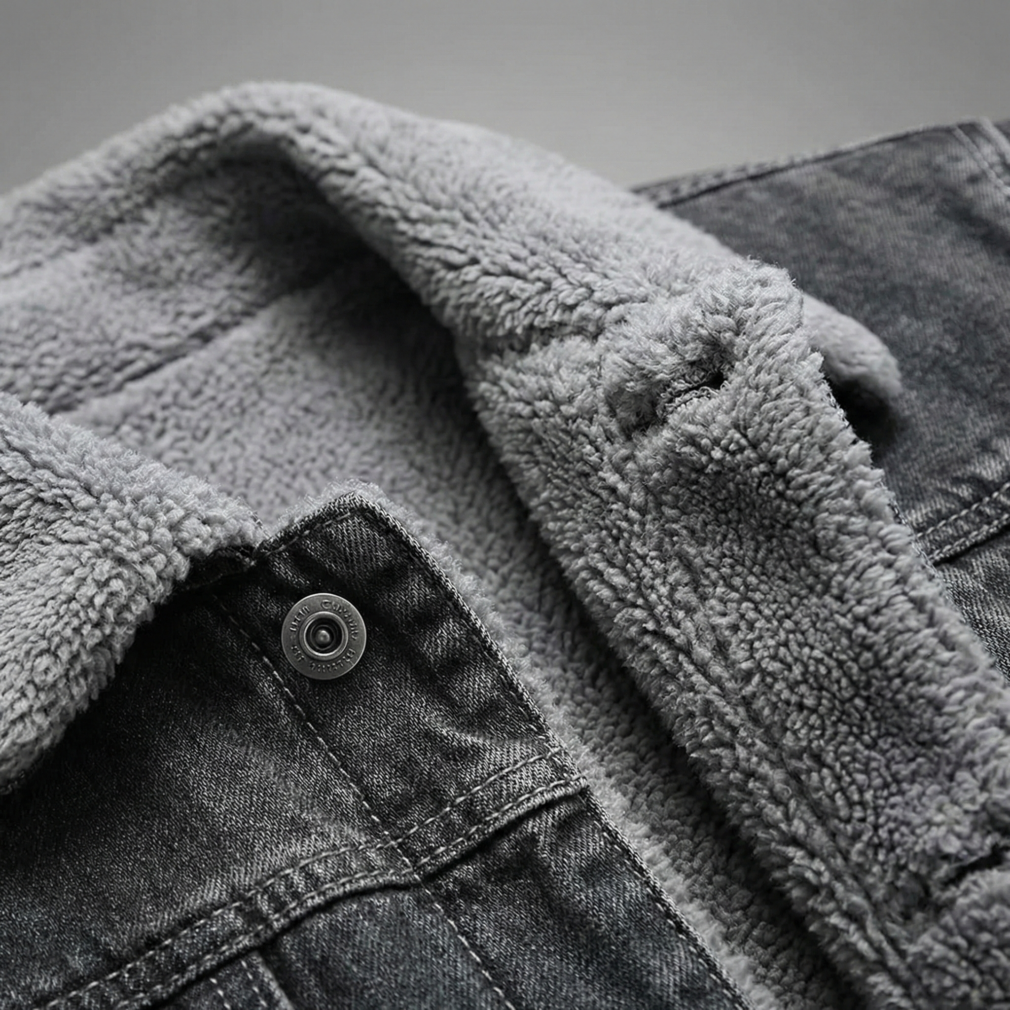 Leo Men's Denim Jacket - Fleece-Lined Cotton Blend Casual Jacket