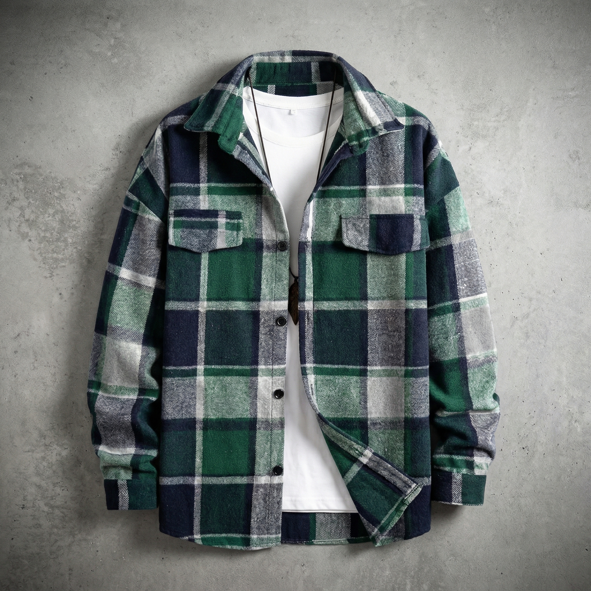 Flinn Men's Shirt Jacket - Plaid Cotton Blend Overshirt for Layering