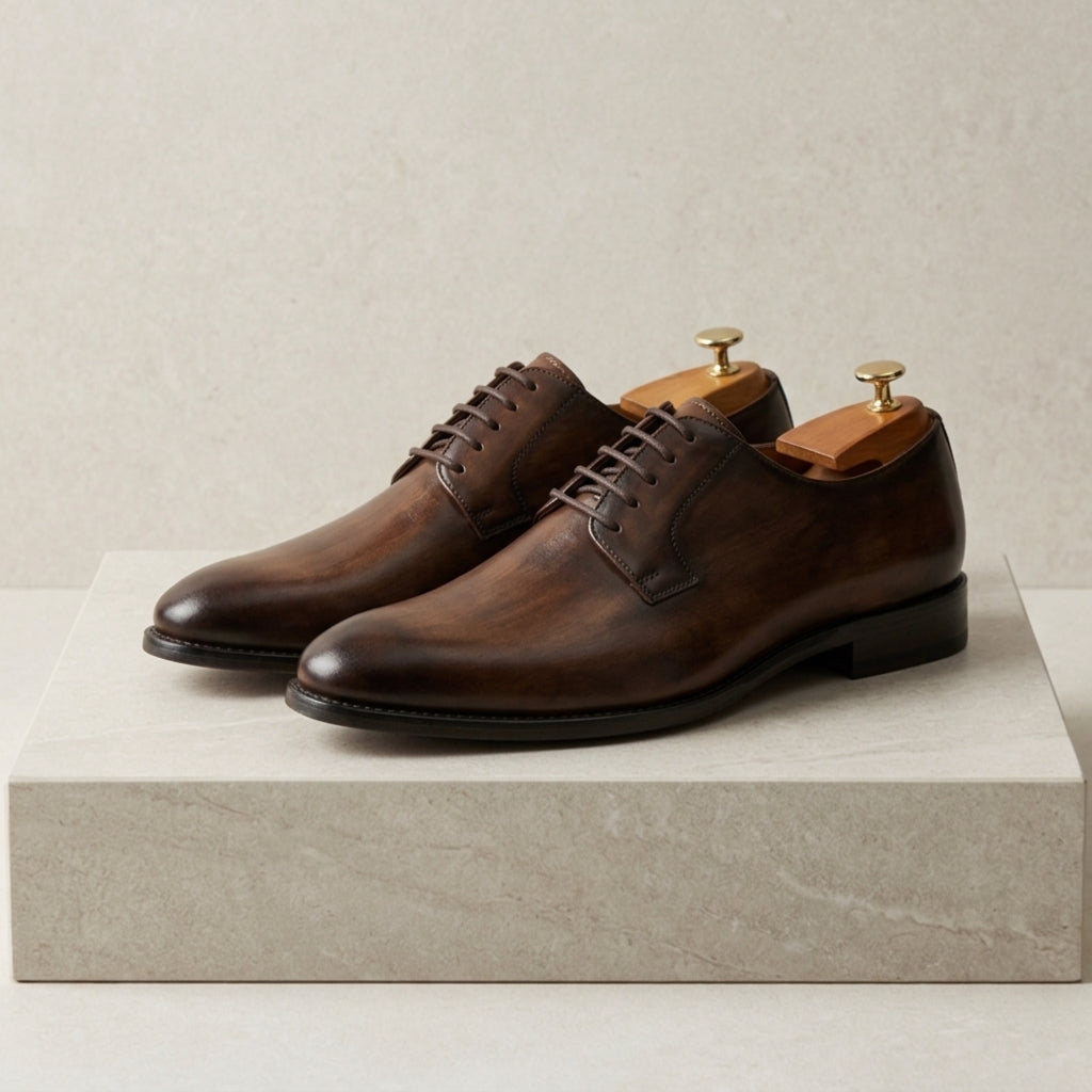 Venice Men's Oxford Shoes - Patent Leather Pointed-Toe Dress Shoes