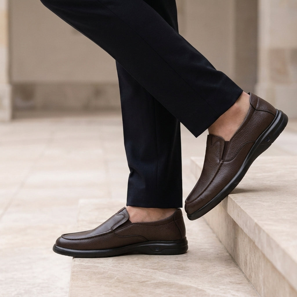 Ari Casual Leather Shoes for Men - Breathable Soft-Sole Everyday Shoes
