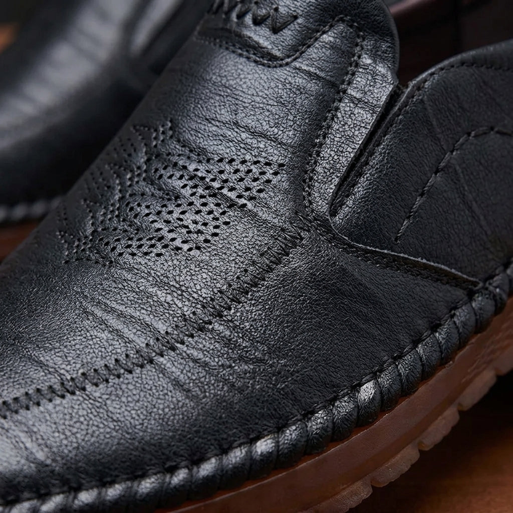 Evren Casual Leather Loafers for Men - Soft-Sole Slip-On Shoes