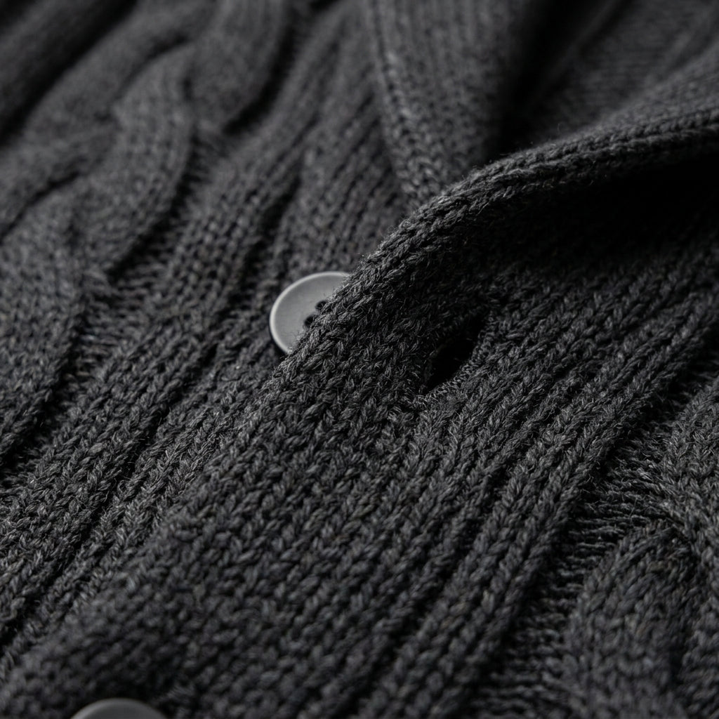 Orion Men's Shawl Collar Cardigan - Knitted Cotton Blend Sweater