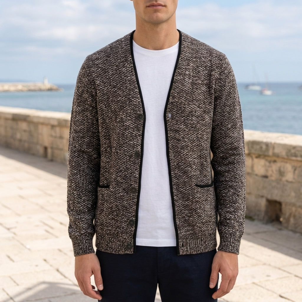 Thorne Cardigan with Buttons and Pocket - Cotton Blend Layering Piece
