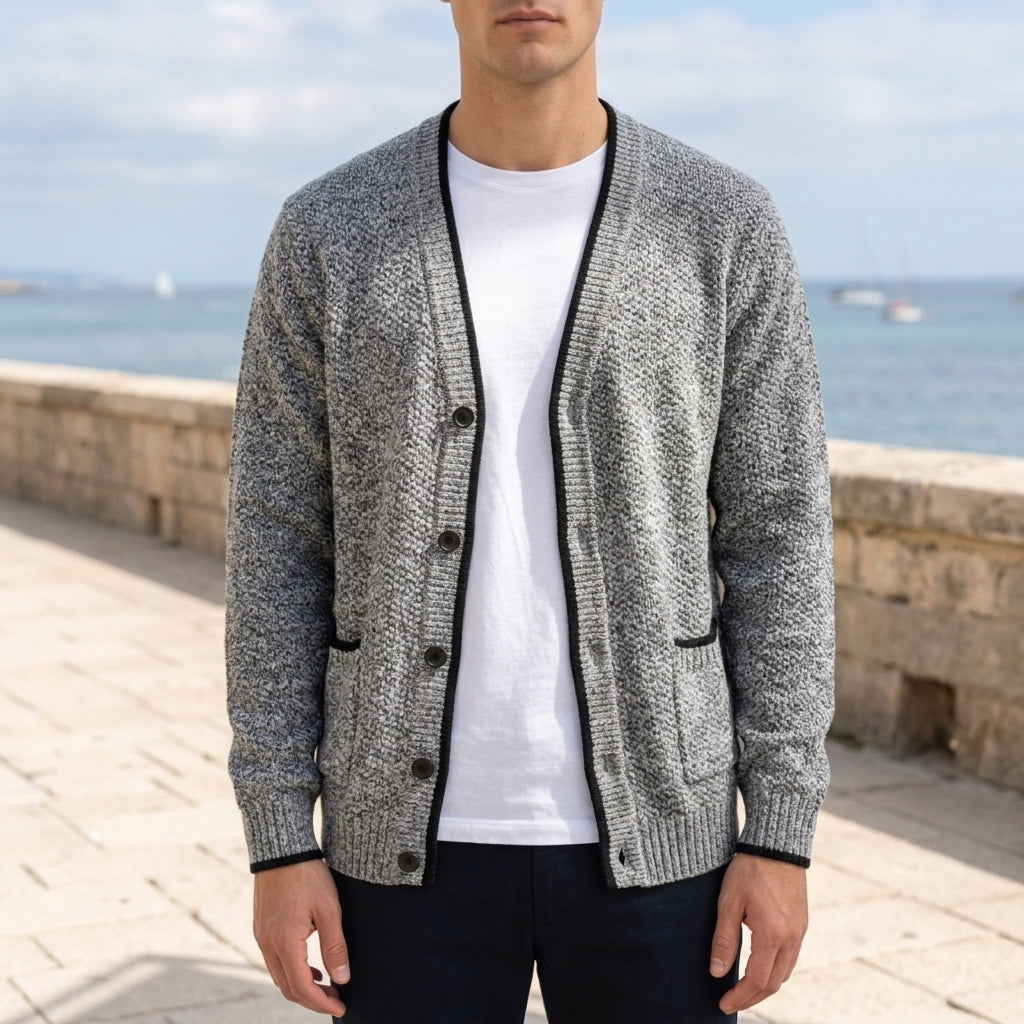 Thorne Cardigan with Buttons and Pocket - Cotton Blend Layering Piece