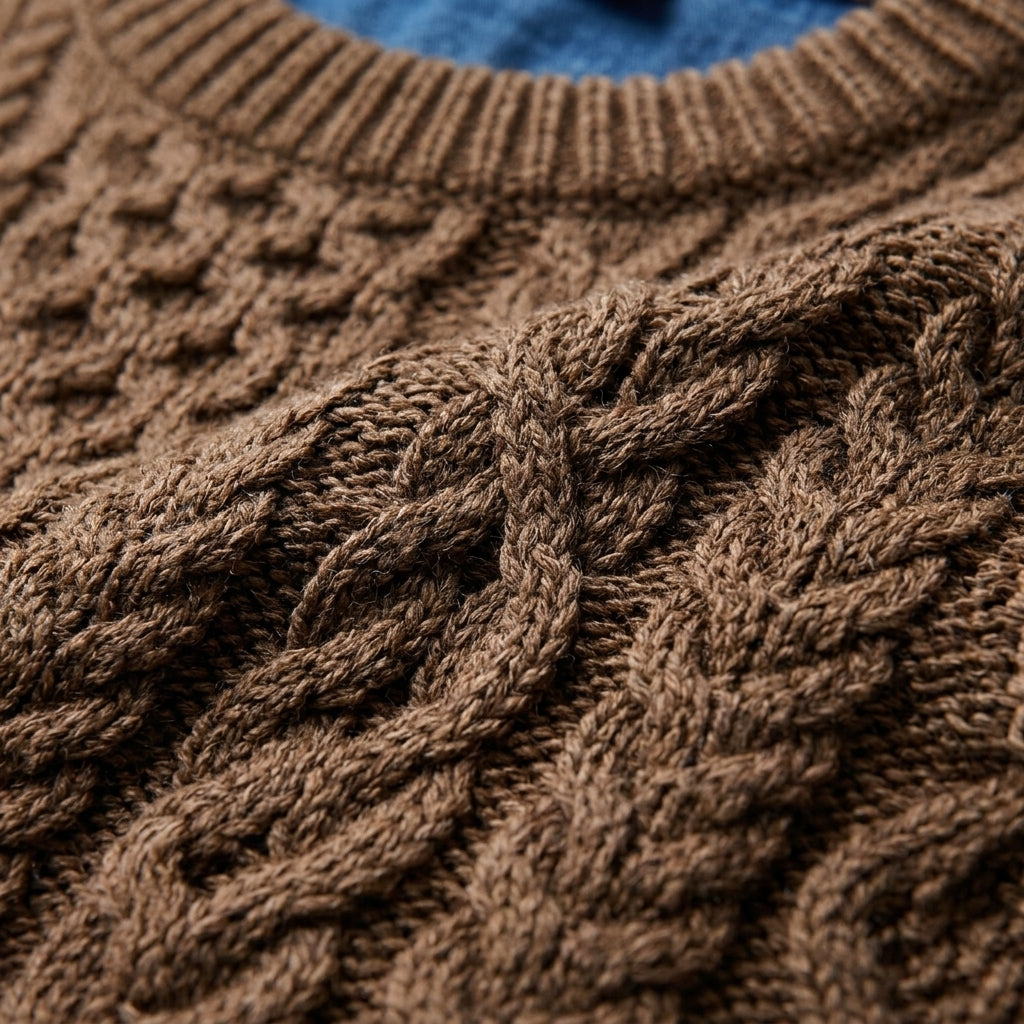 Lucien Men's Knitted Pattern Sweater - Premium Cotton Blend Pullover