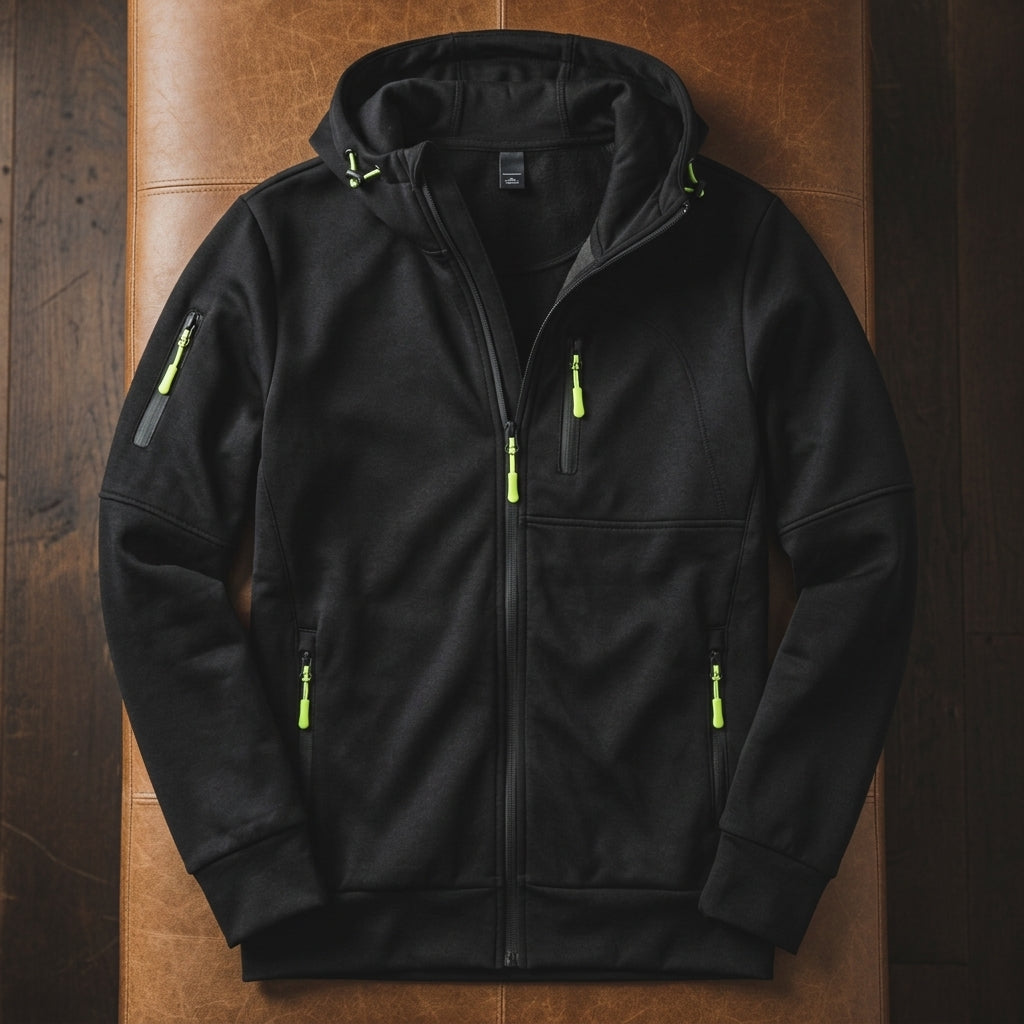 Tavian Zip Hoodie with Pockets for Men - Soft Cotton Blend Zip-Up