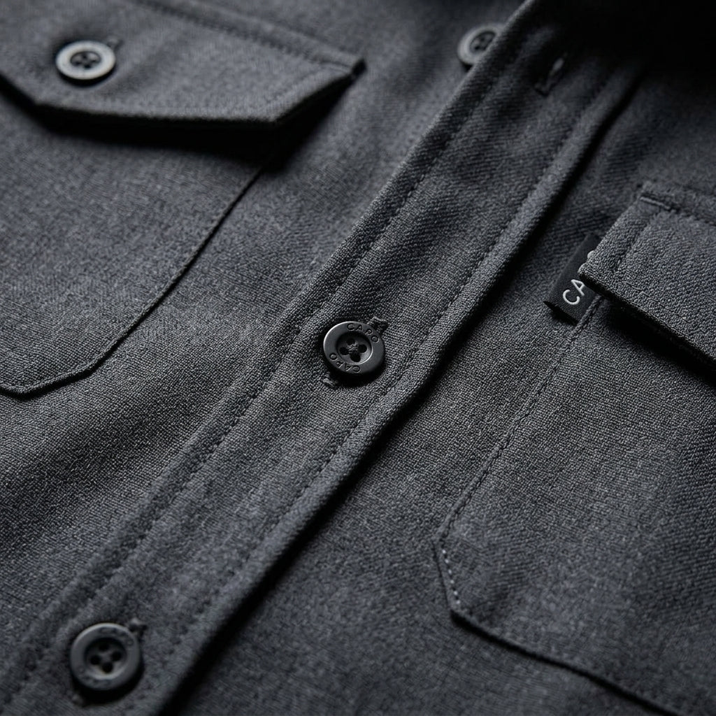 Naples Button-Up Overshirt for Men - Cotton Blend Layering Piece