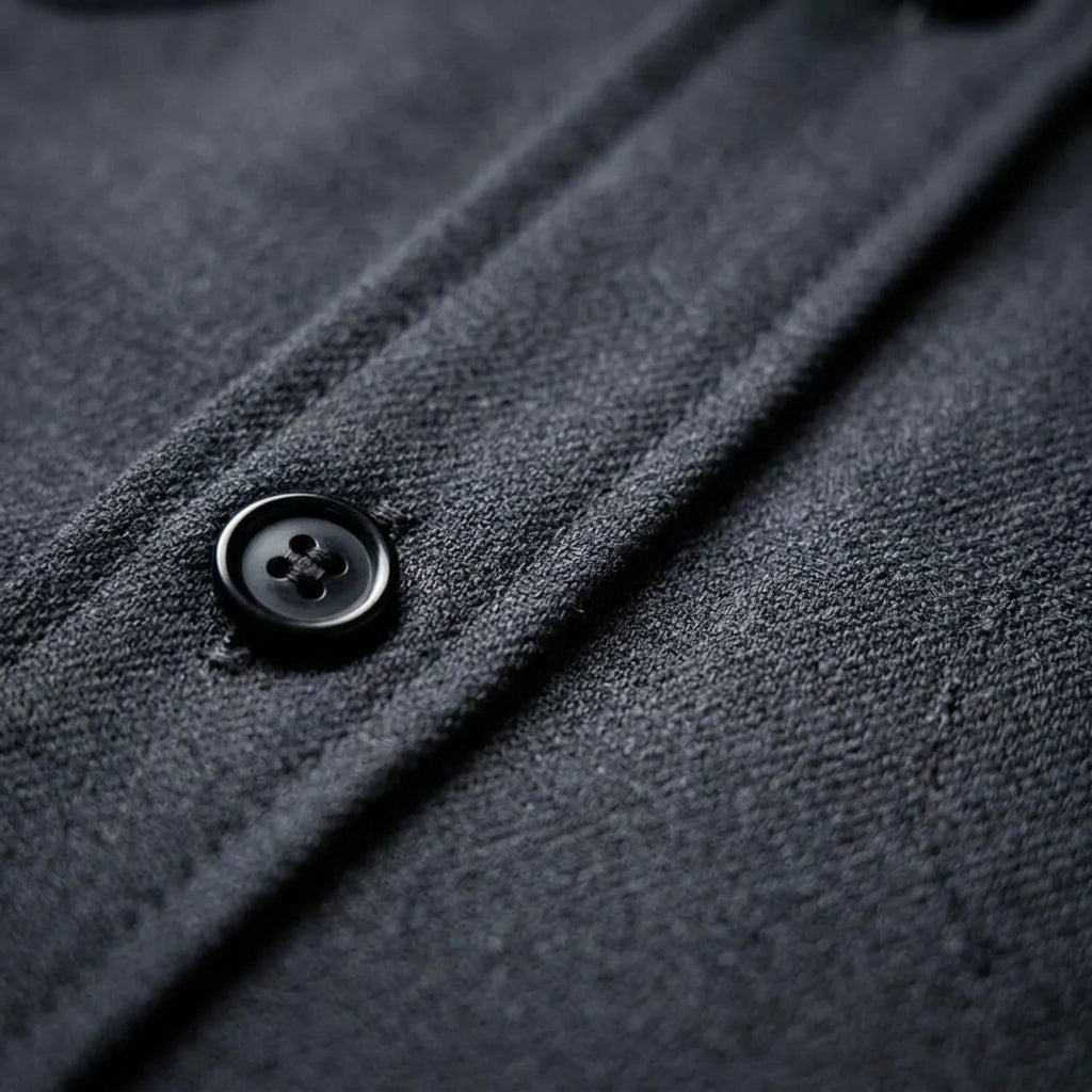 Naples Button-Up Overshirt for Men - Cotton Blend Layering Piece