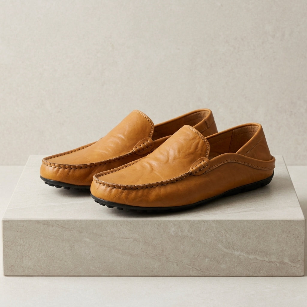 Gavrel Moccasins for Men - Classic Leather Slip-On Dress Shoes