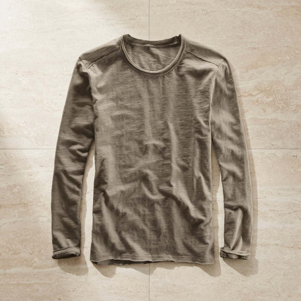 Lazio Classic Long Sleeve Top for Men - Cotton Blend Layering Shirt