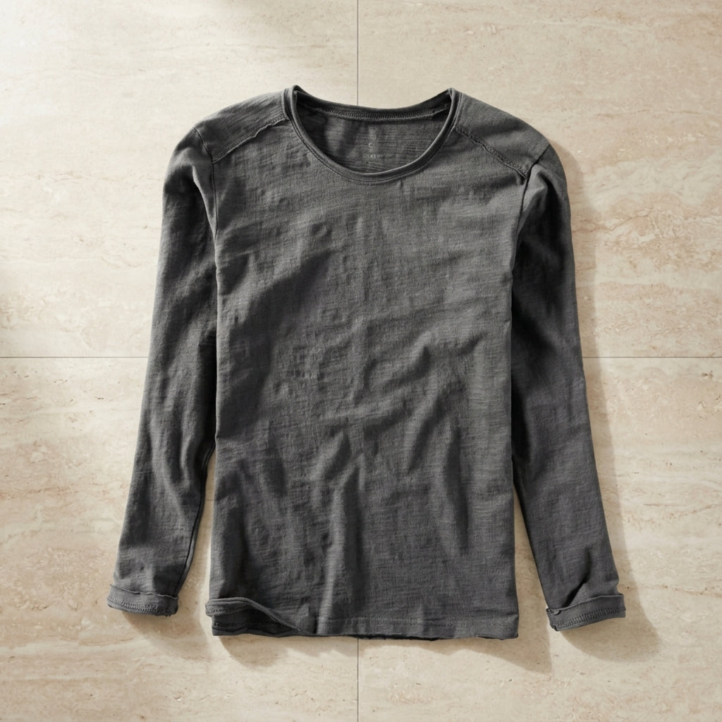 Lazio Classic Long Sleeve Top for Men - Cotton Blend Layering Shirt