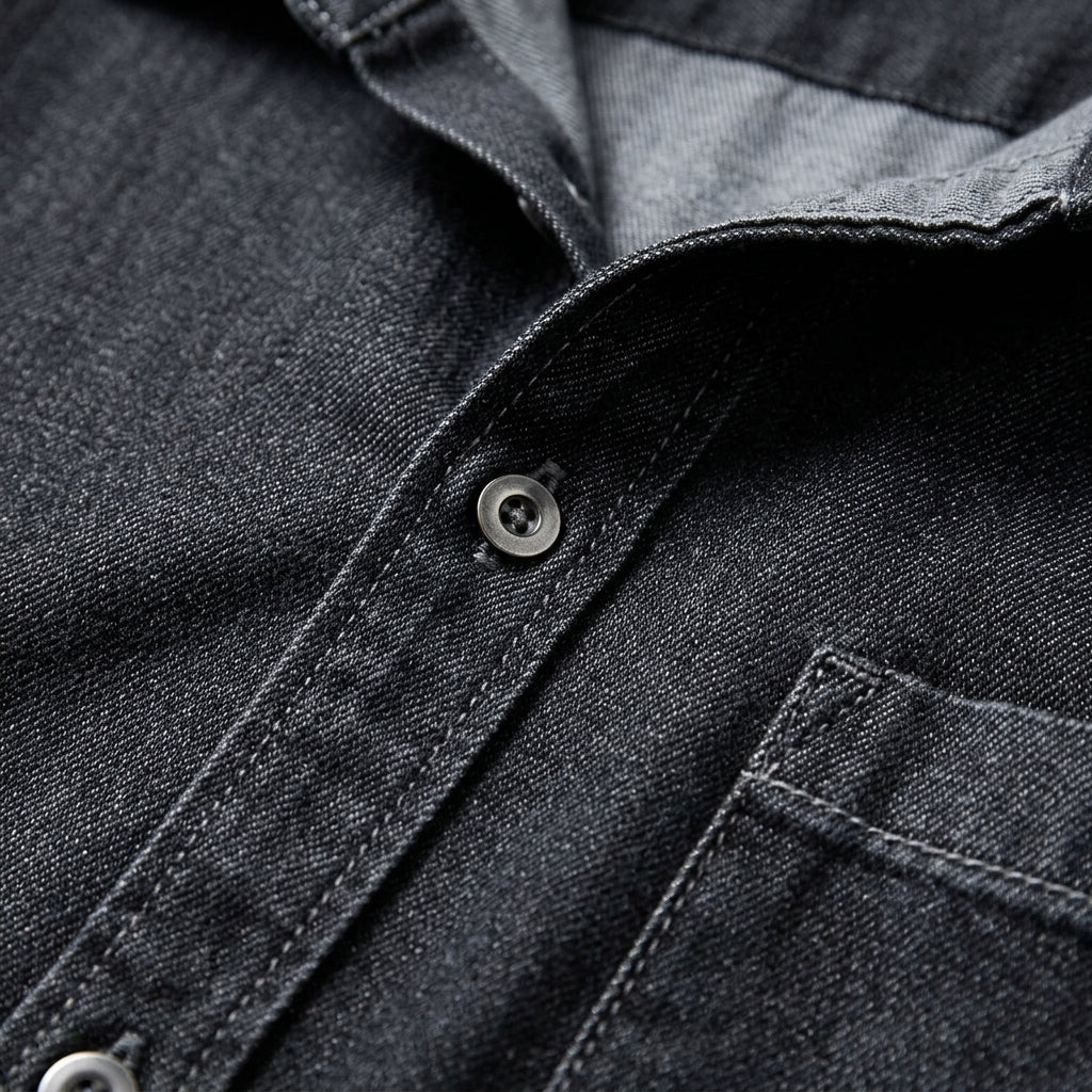 Monaco Denim Shirt for Men, Long-Sleeve Cotton Shirt for Everyday Wear