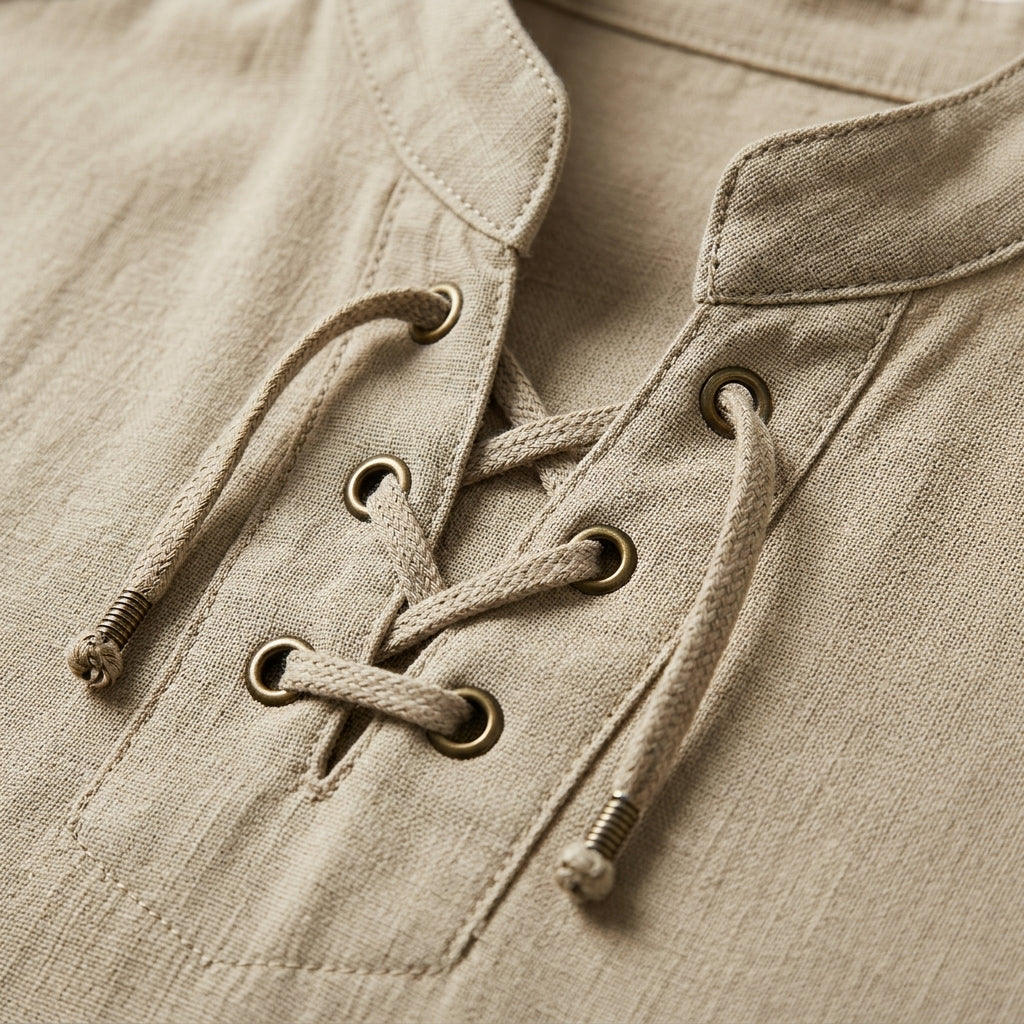 Men's Renaissance Costume Shirt, Cotton-Linen Pirate Medieval Style