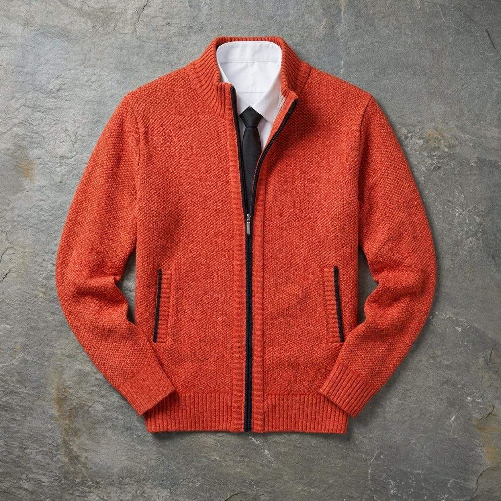 Dovielle Casual Sports Coat for Men - Stand Collar Zip Layering Piece
