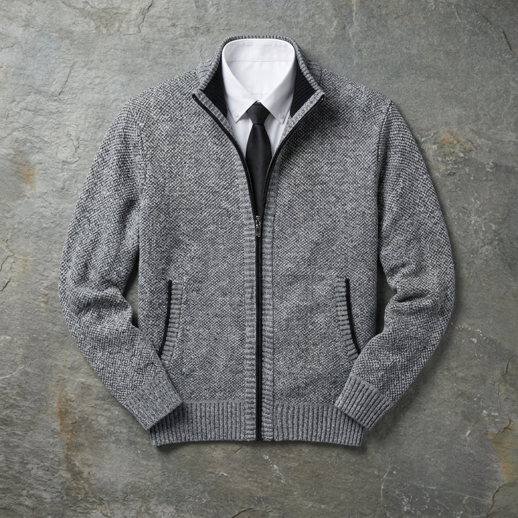 Dovielle Casual Sports Coat for Men - Stand Collar Zip Layering Piece