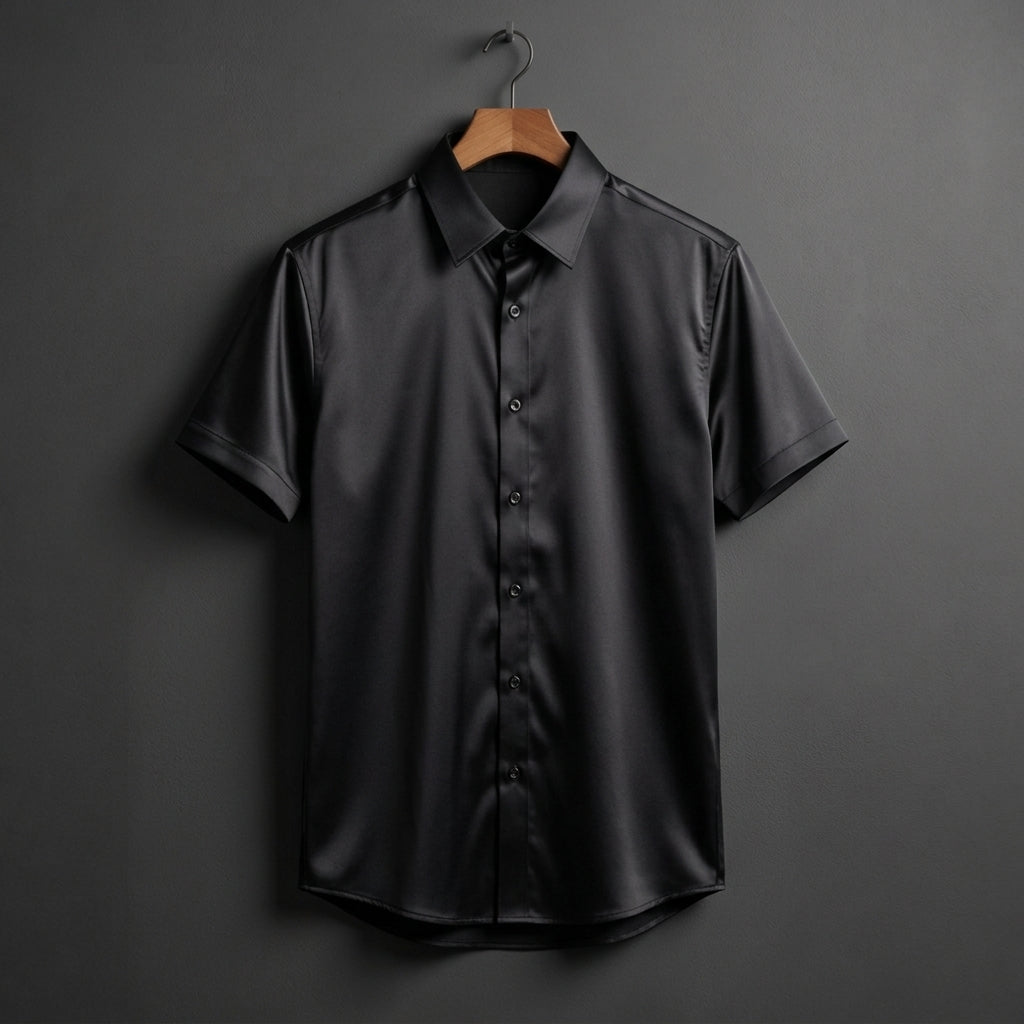 Sylvarique Business Casual Shirt for Men - Wrinkle-Resistant Short Sleeve Top