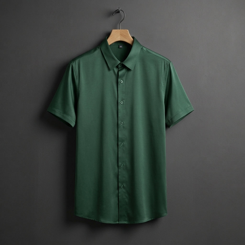 Sylvarique Business Casual Shirt for Men - Wrinkle-Resistant Short Sleeve Top
