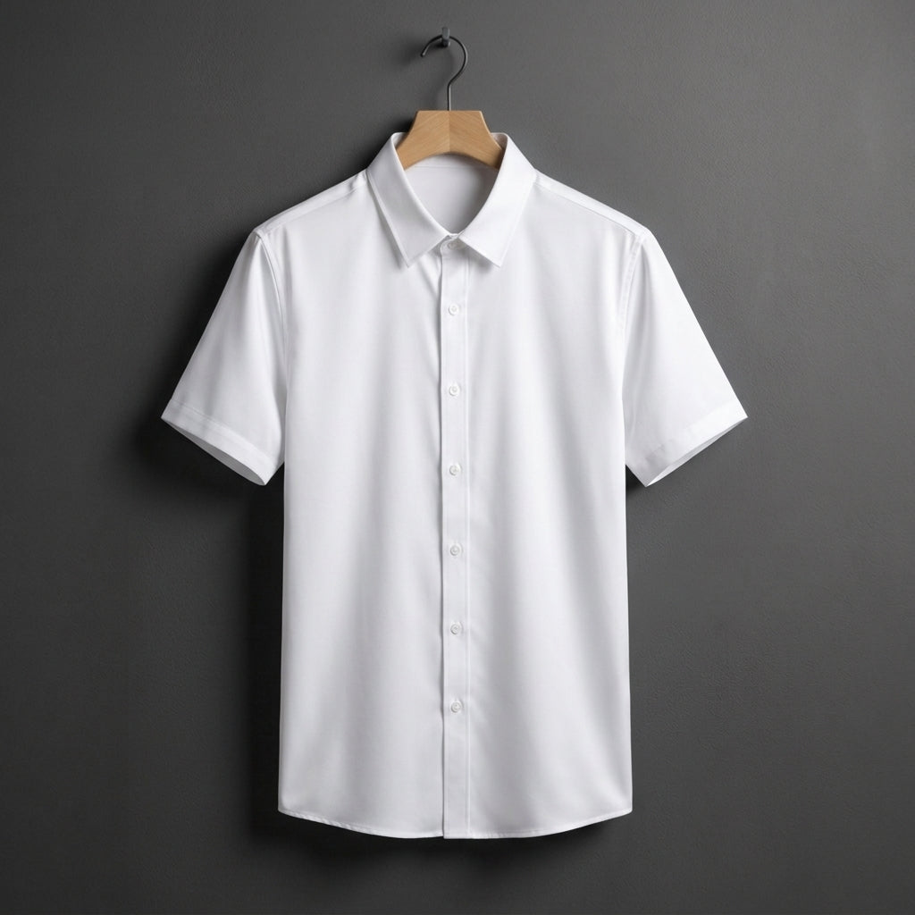 Sylvarique Business Casual Shirt for Men - Wrinkle-Resistant Short Sleeve Top