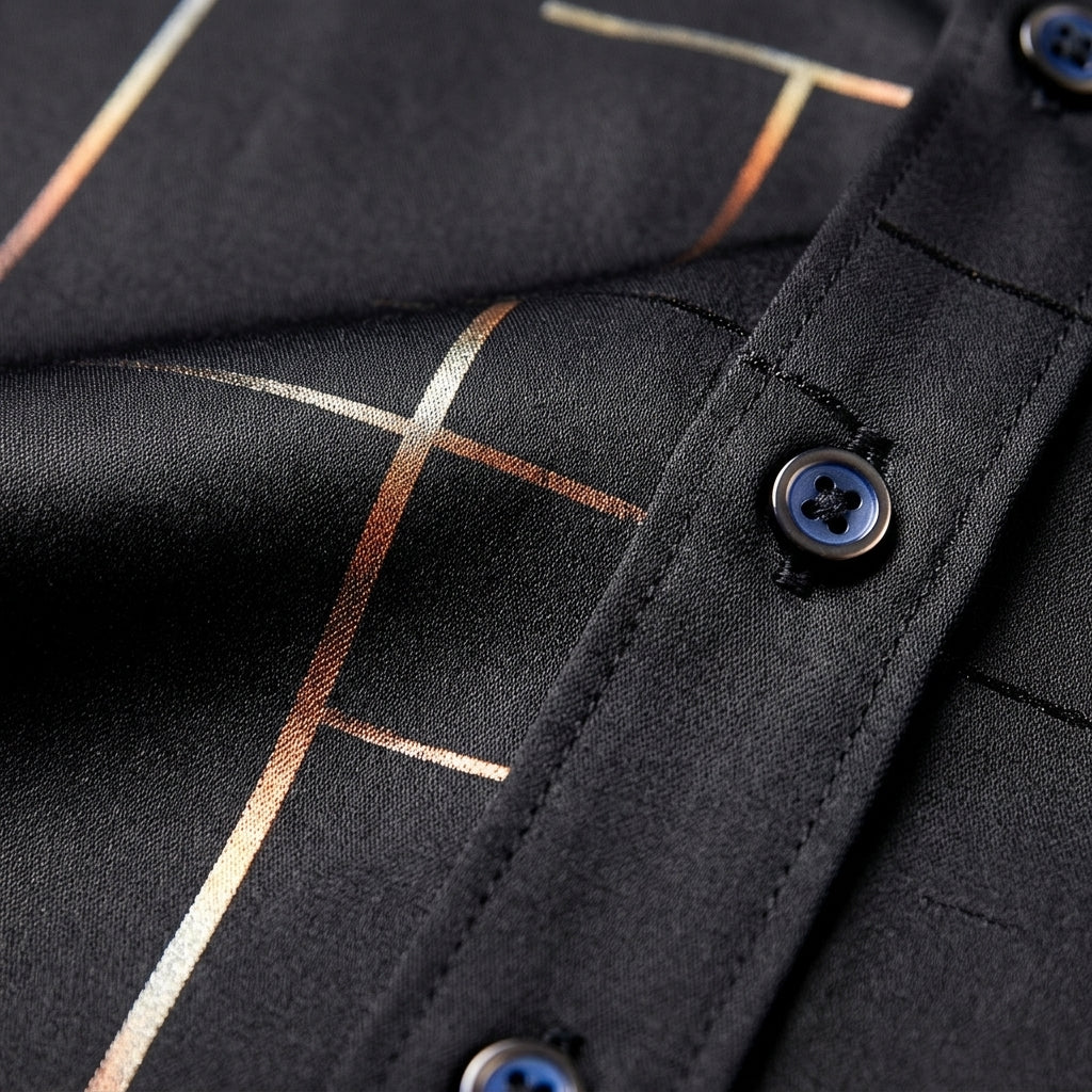 Salerno Short Sleeve Shirt for Men - Cotton Blend with Subtle Pattern Detail