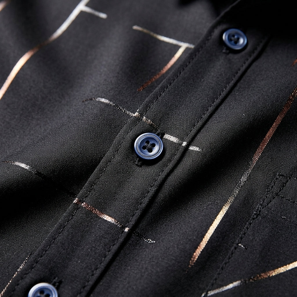 Salerno Short Sleeve Shirt for Men - Cotton Blend with Subtle Pattern Detail