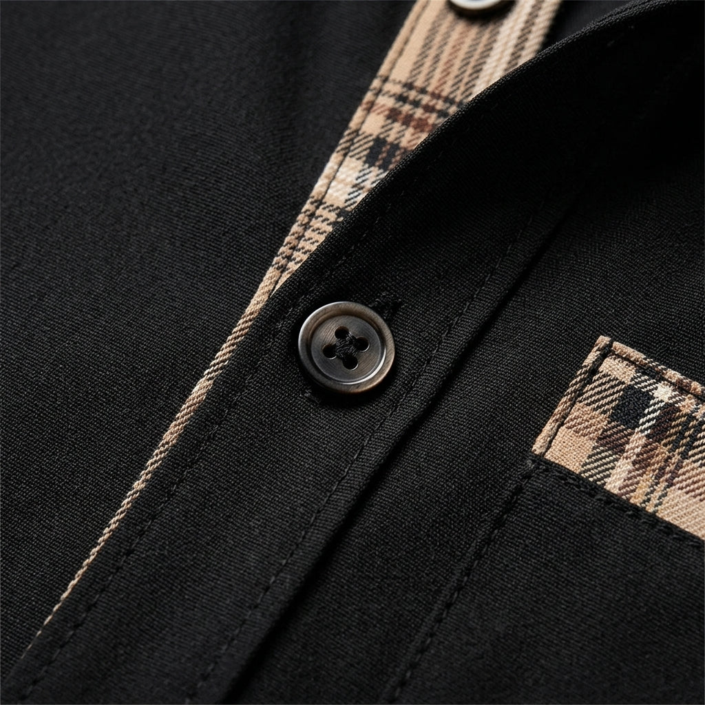 Norvielle Men's Button-Down Shirt - Breathable Cotton Blend Casual Shirt