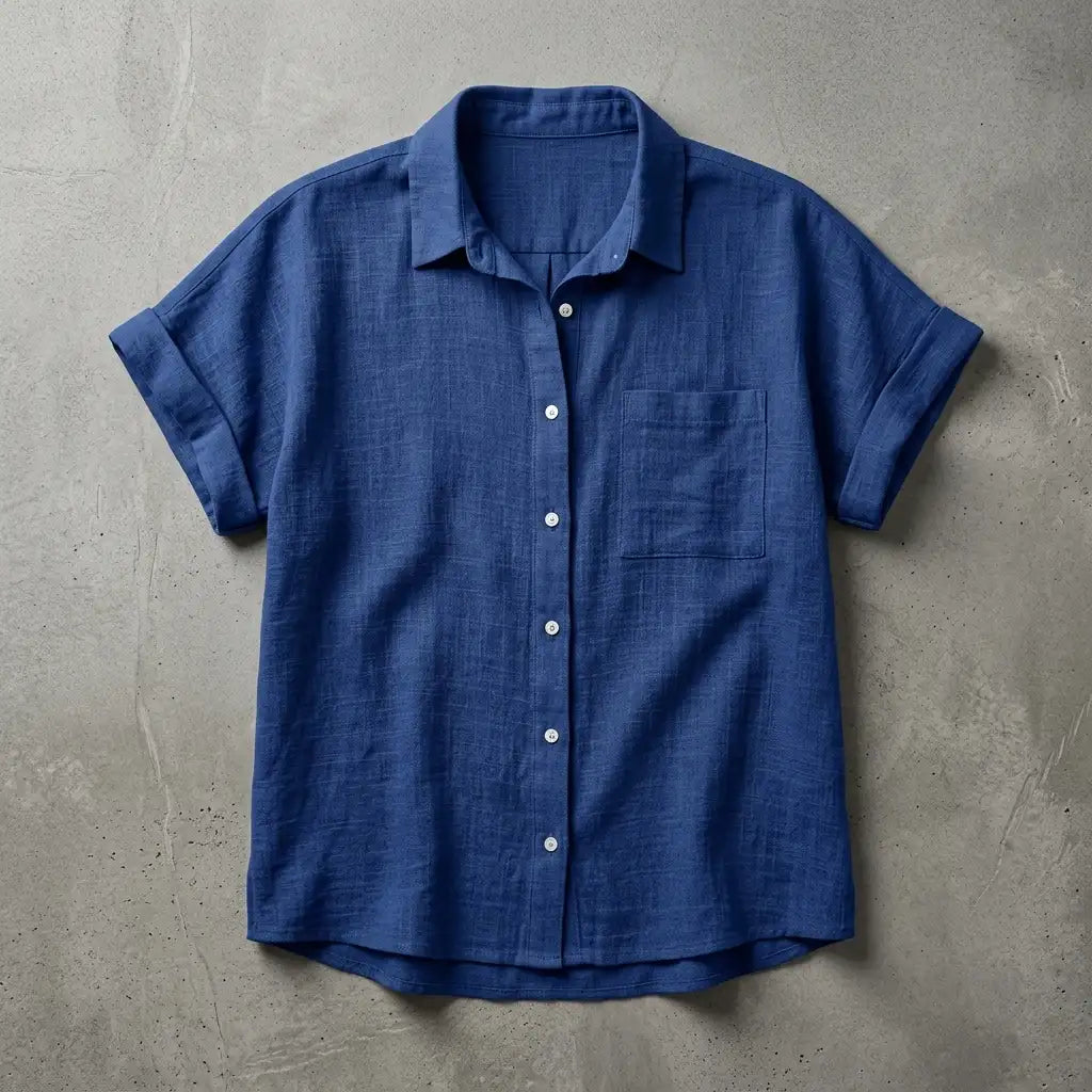 Palermo Linen Shirt for Men, Breathable Short-Sleeve Relaxed Fit Top
