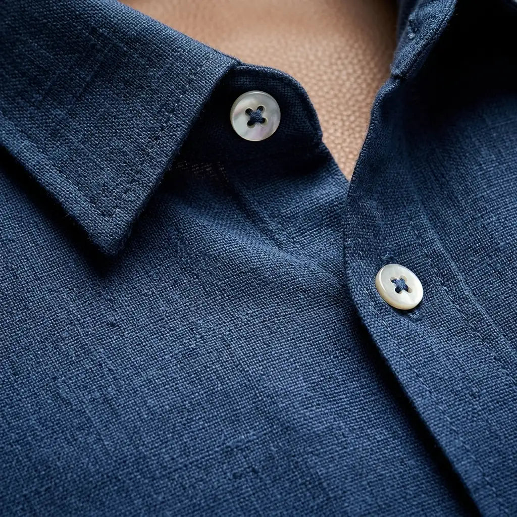 Ciago Linen Shirt for Men, Breathable Short-Sleeve Relaxed Fit Shirt