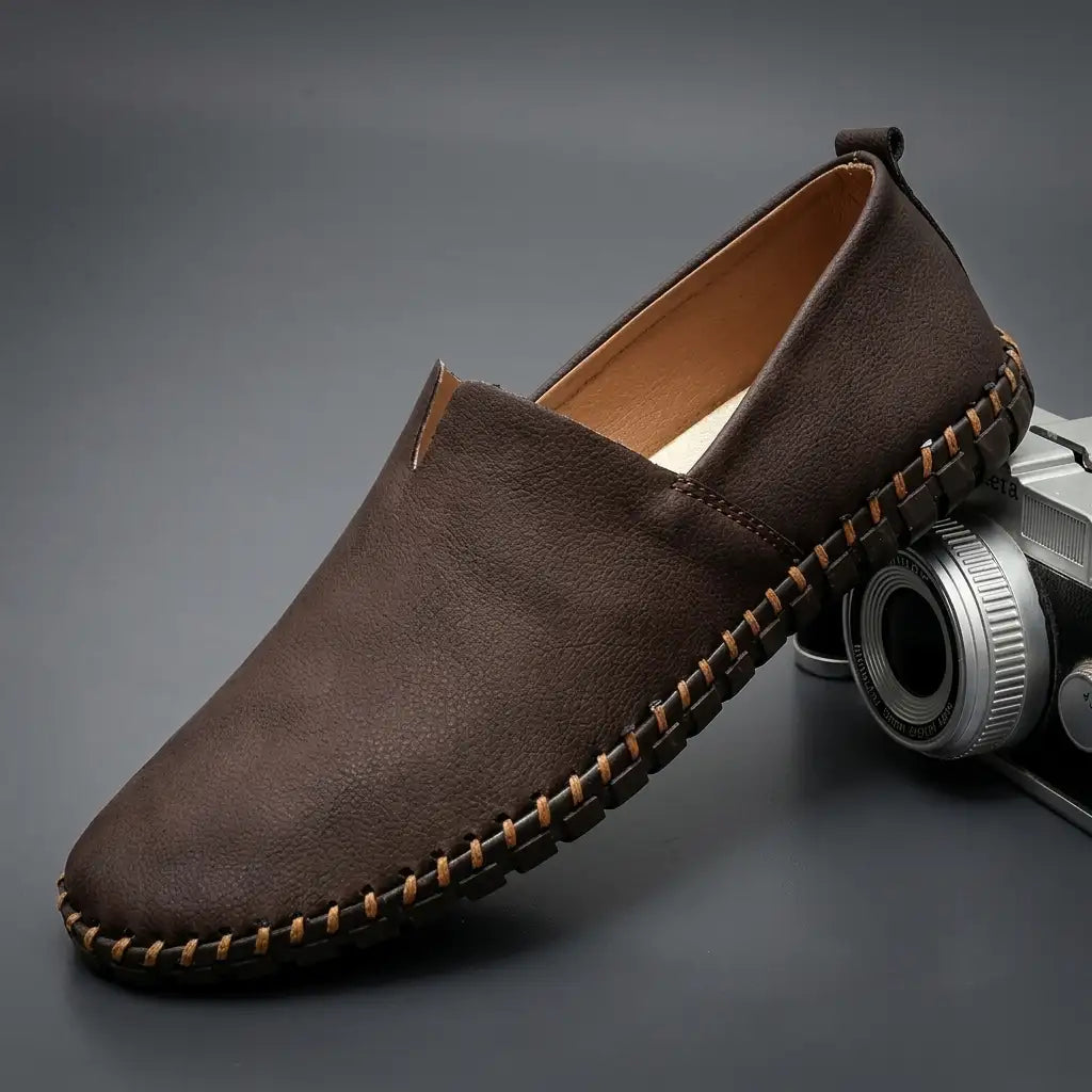 Clio Leather Espadrilles for Men, Premium Slip-On Casual Shoes