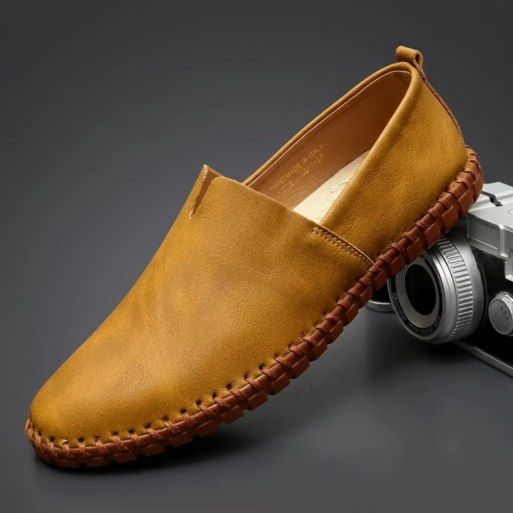 Clio Leather Espadrilles for Men, Premium Slip-On Casual Shoes